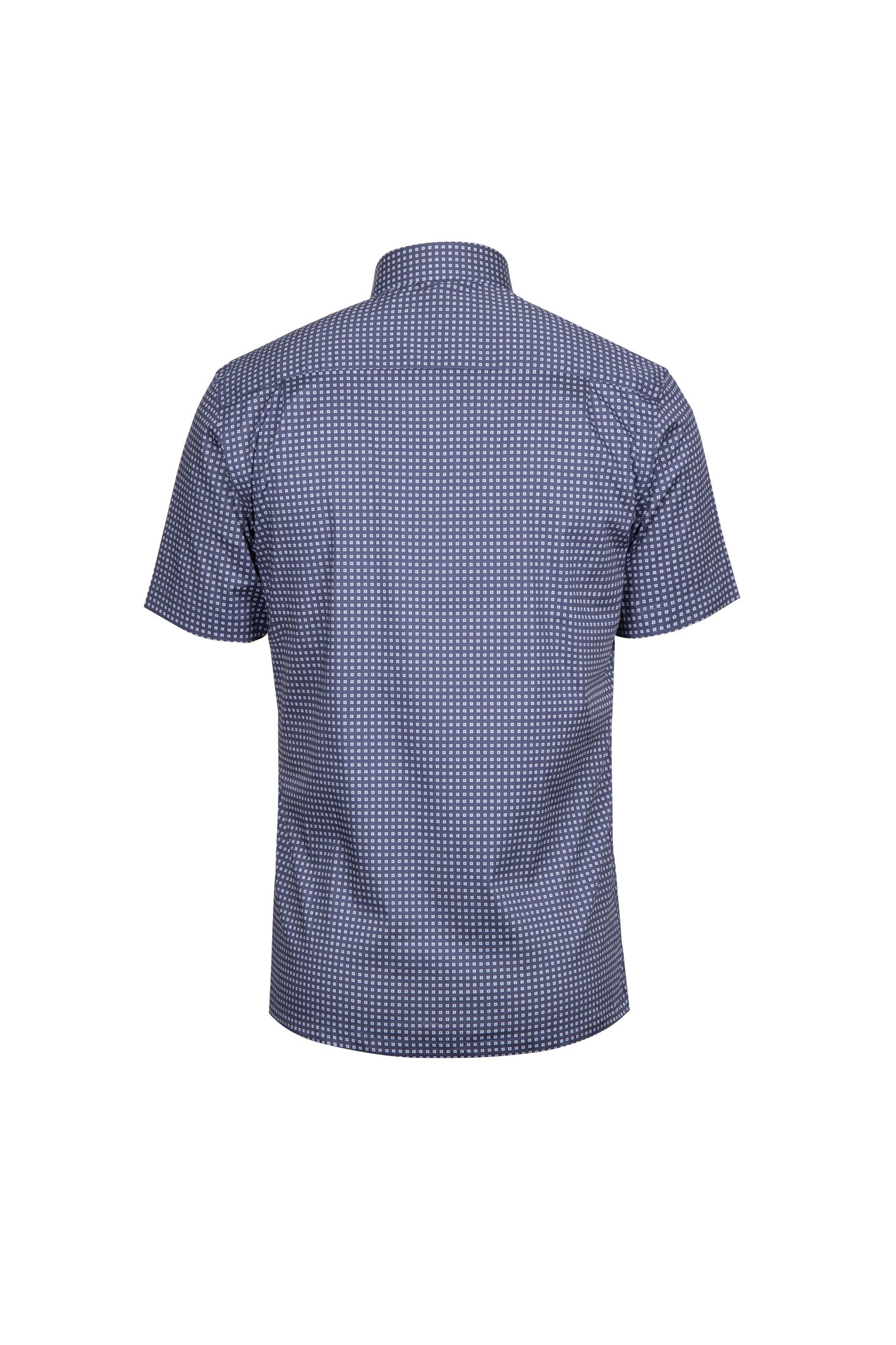 Goldlion Casual Trim Fit Cotton Blend Short-Sleeved Shirt (Indigo)