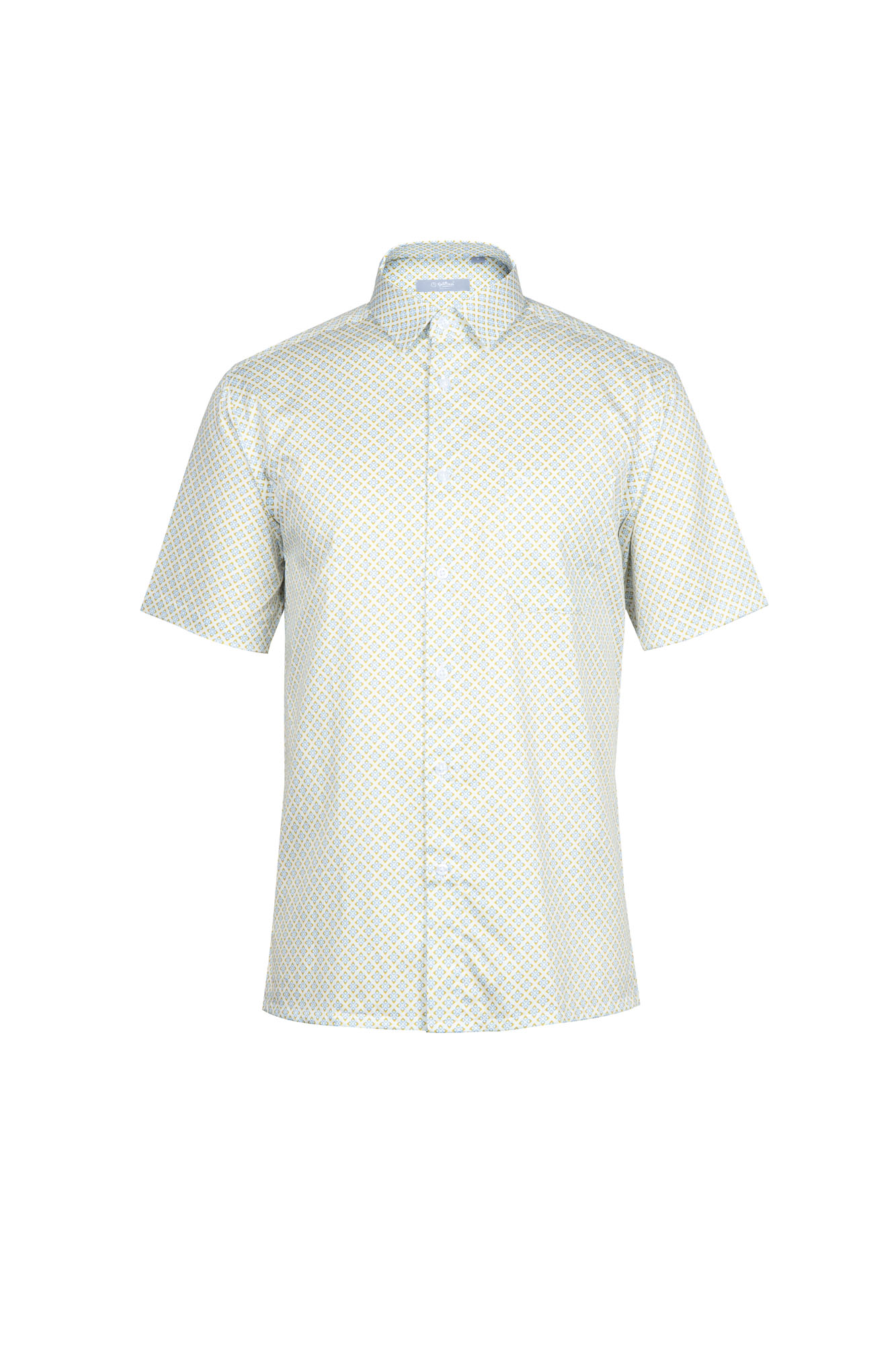 Goldlion Casual Regular Fit Pattern Print Cotton Short-Sleeved Shirt (Yellow)