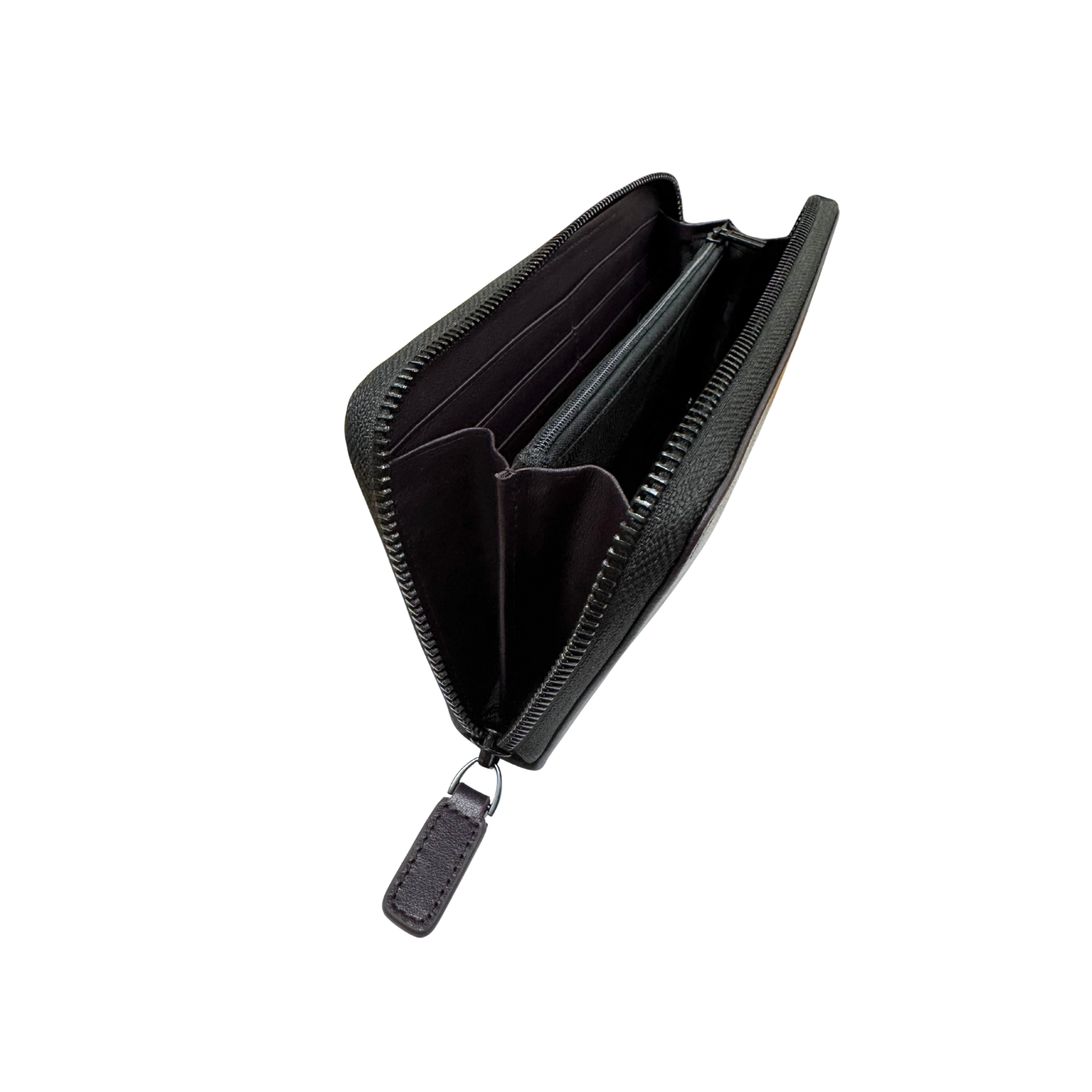 Goldlion Genuine Leather Long Zipped Wallet (12 Cards Slots, Dark Brown)