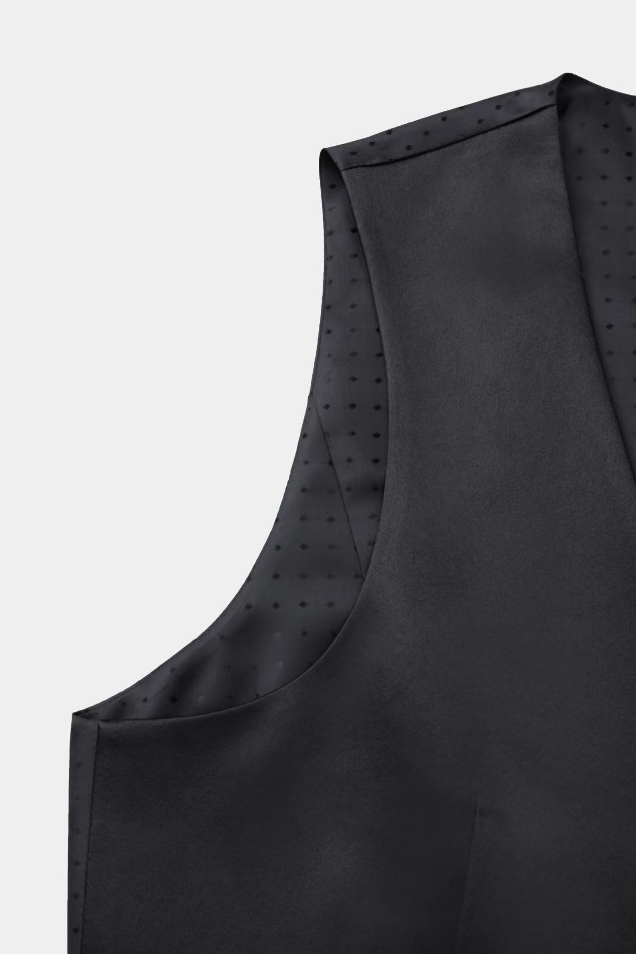 [Billiards Sports Series] Goldlion 2025 New Style Men's Suit Vest, Business Formal Outerwear Vest Black