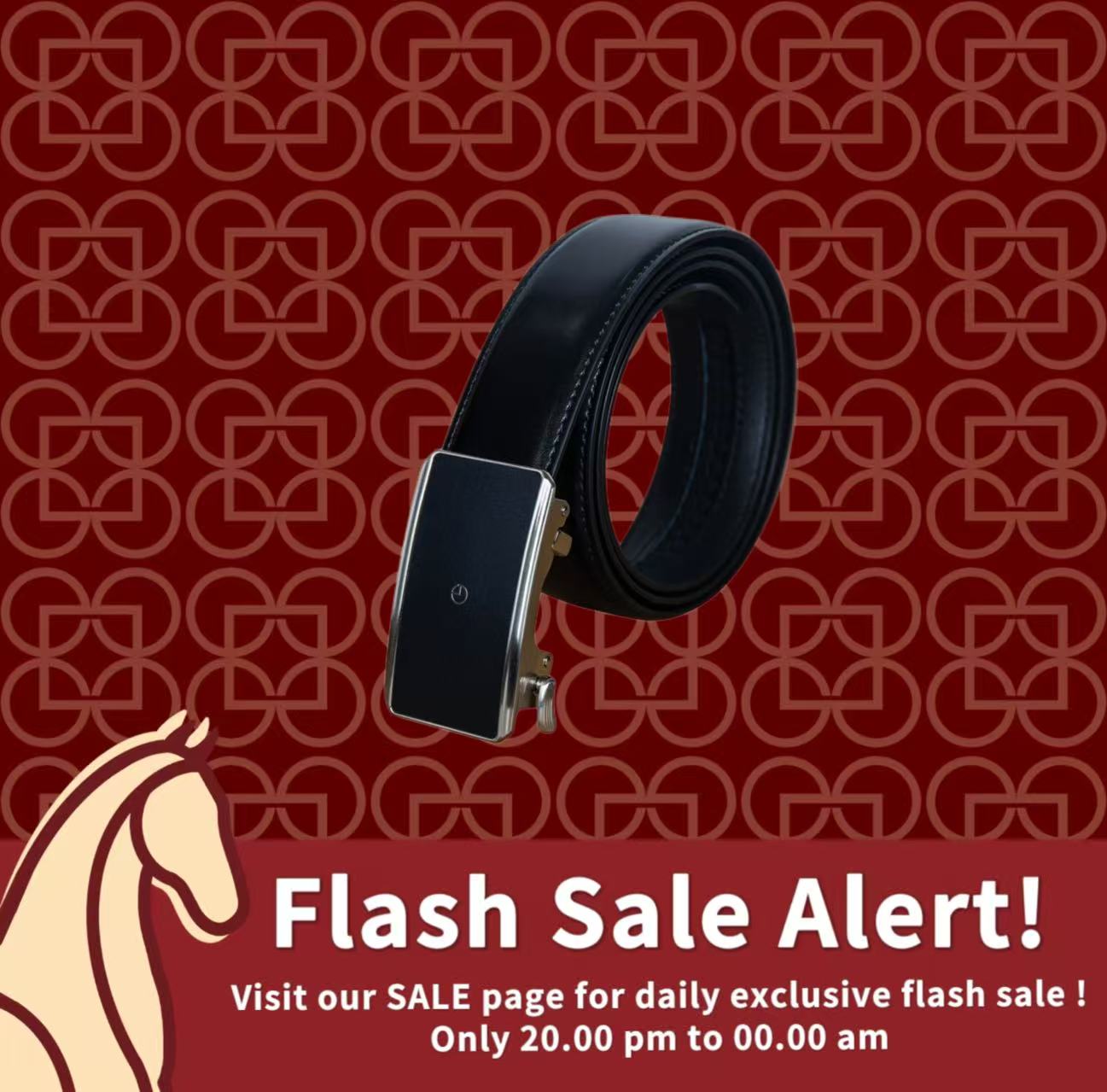 [Online Exclusive] Goldlion Genuine Leather Auto Lock Buckle Belt (Black)