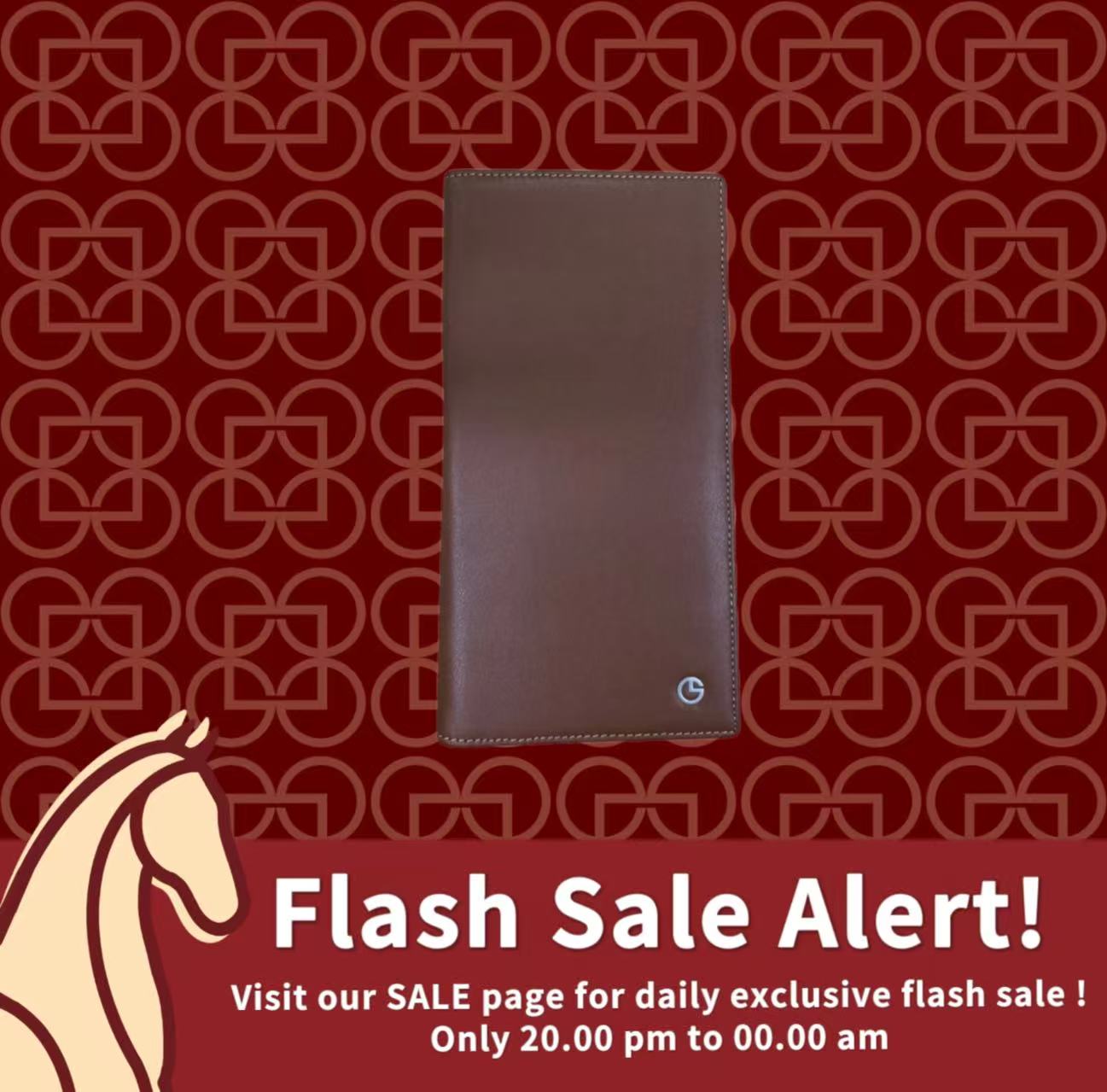 Goldlion Genuine Leather Long Wallet (6 Cards Slot, Brown)