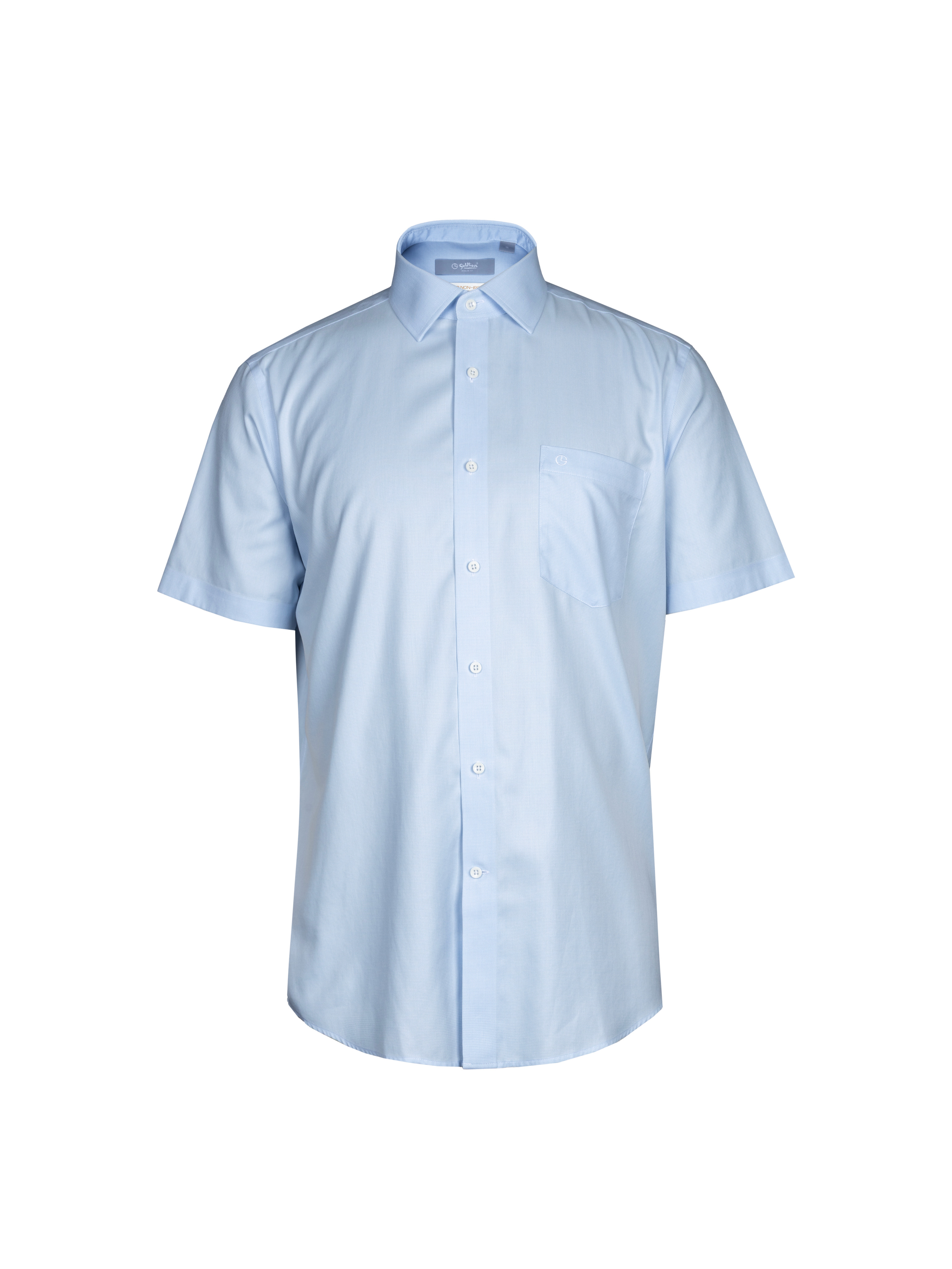 Goldlion Business Regular Fit 3D Silk+ Wrinkle Free Short-Sleeved Shirt (Blue)