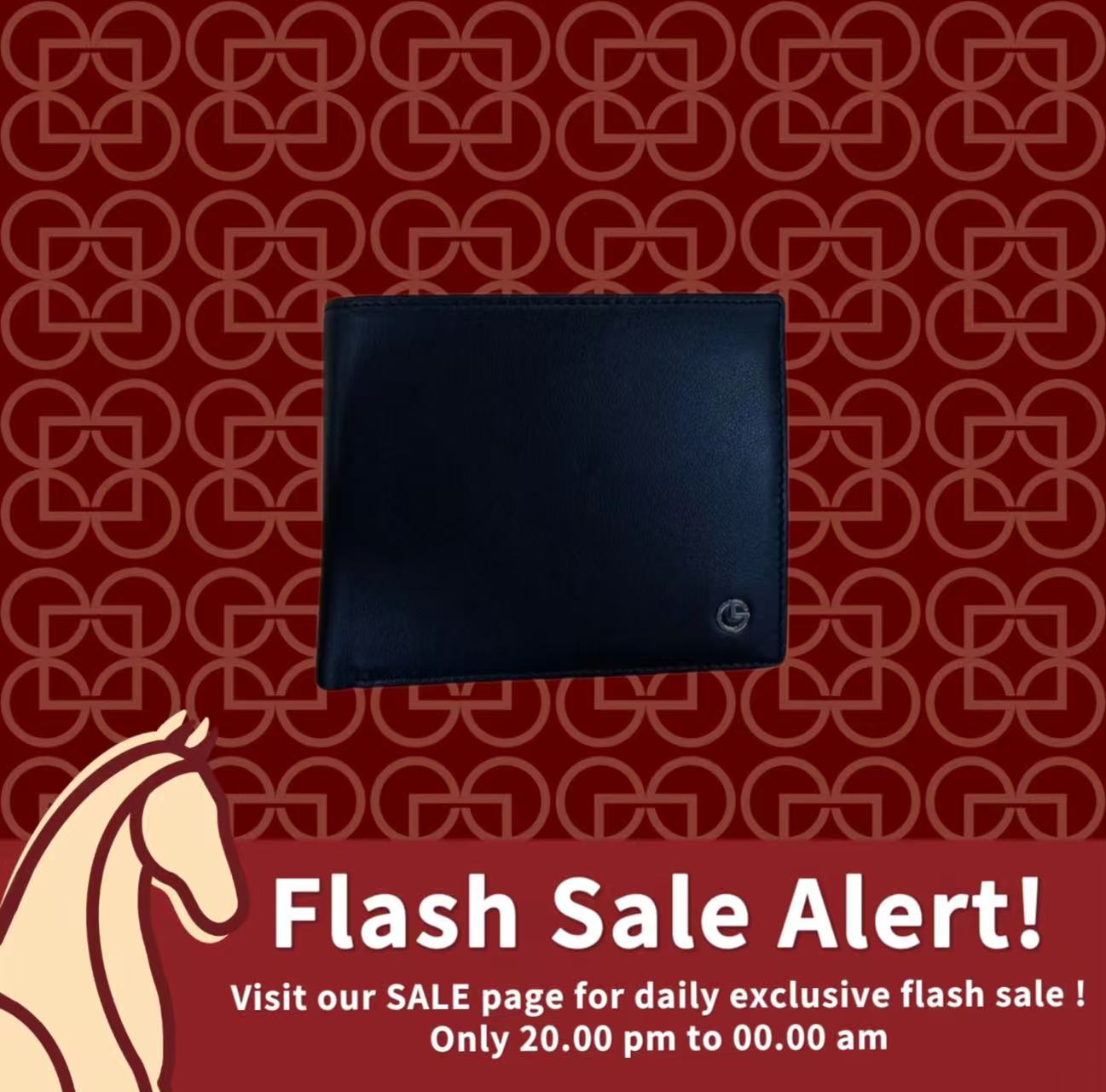 Goldlion Genuine Leather Wallet (9 Cards Slot, Coin Pouch, Black)