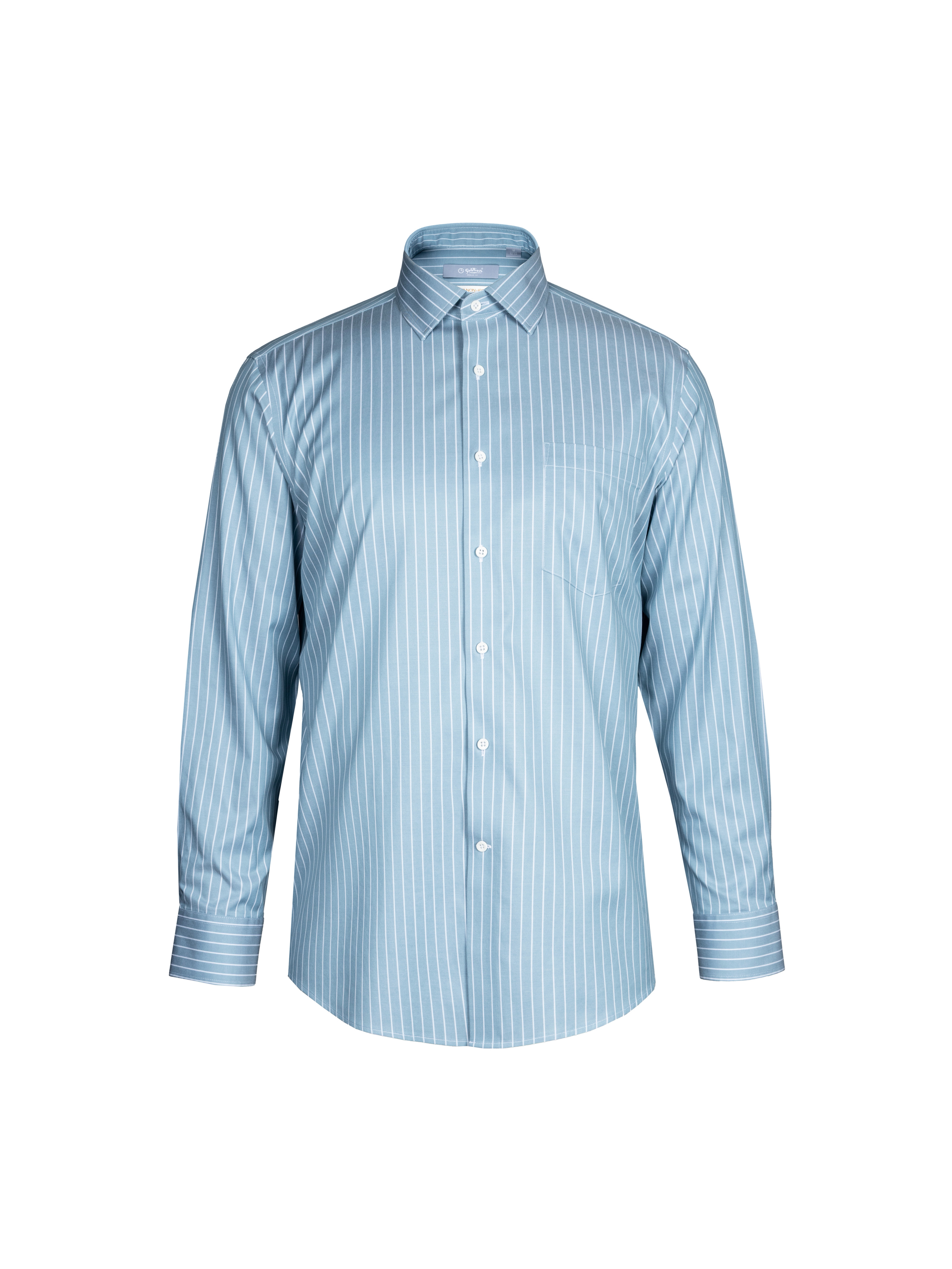 Goldlion Business Regular Fit 3D Wrinkle Free Long-Sleeved Shirt (Blue Stripe)