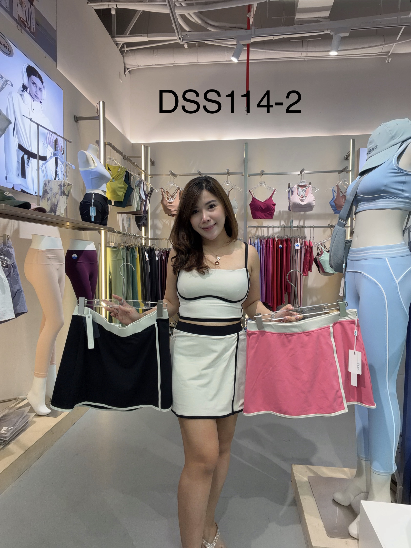 GZ July Stream #11: (PO) D25044 High-Waist Tennis Skort (S Size: UW 34cm; H 38cm; L 34cm. M Size: UW 36cm; H 40cm; L 35cm, L Size: UW 38cm; H 53cm; L 36cm, XL Size: UW 40cm; H 44cm; L 37cm, 2XL Size: UWW 42cm; H 46cm; L 38cm)