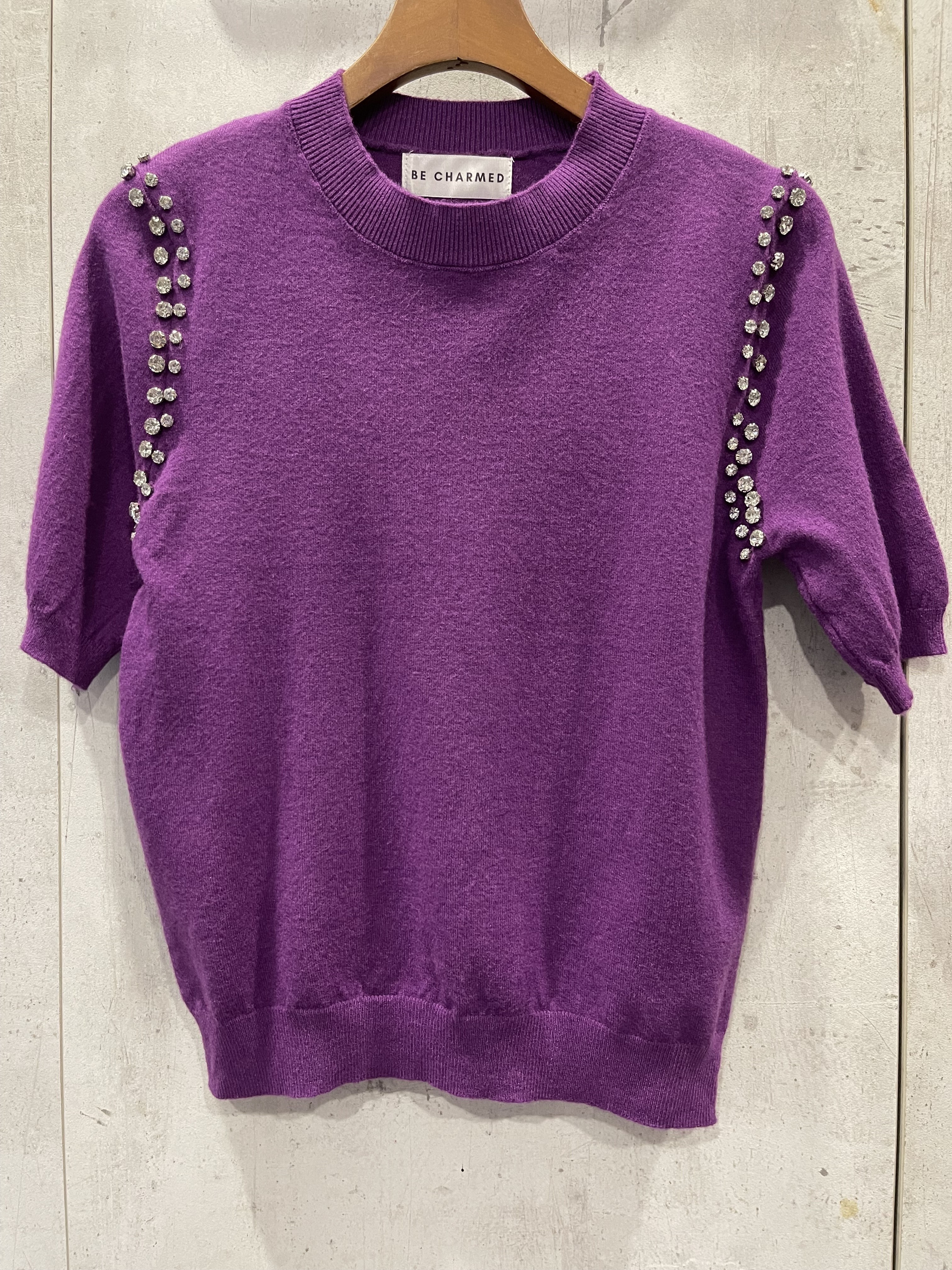 2244 Mirabel Mid Sleeve Knit Top W Rhinestones (B 41-52cm; L 53cm)