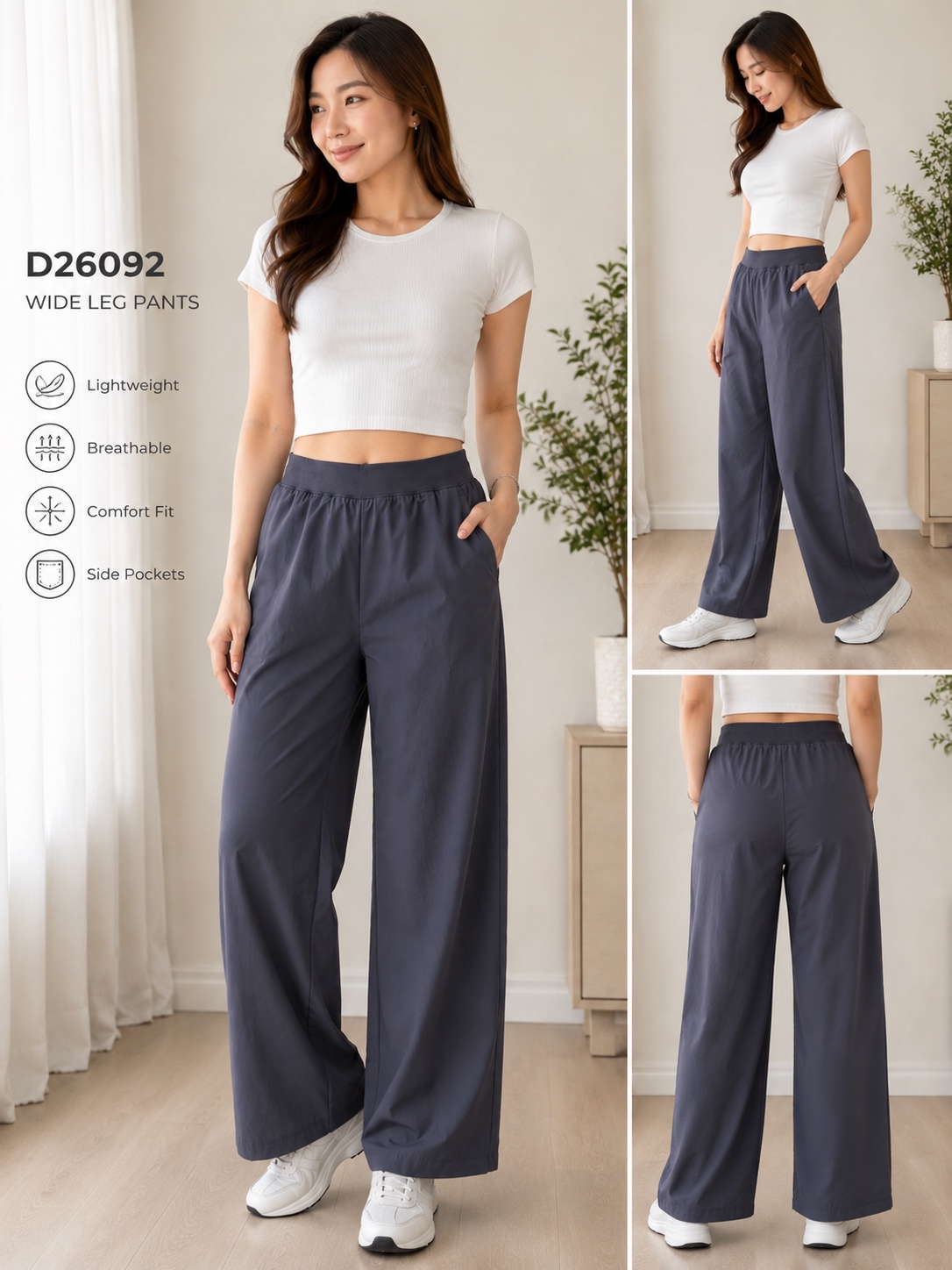 GZ July Stream #99: (PO) D26092 Swift Comfort Joggers (M Size: UW 36-36cm; H 57-62cm; L 105cm, L Size: UW 38-48cm; H 59-64cm; L 106cm)