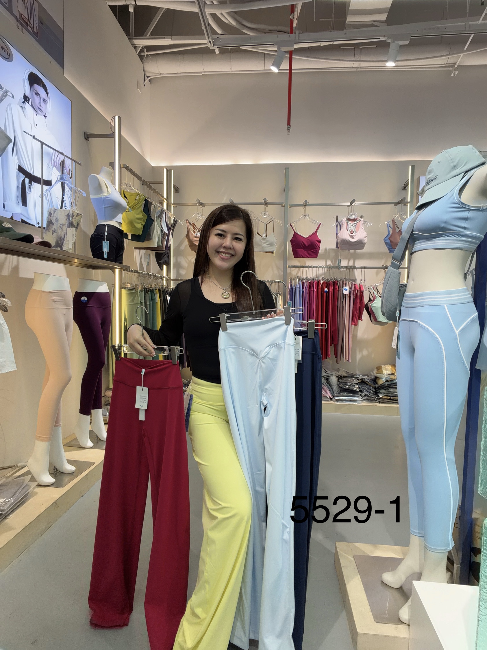 GZ July Stream #11: (PO) ECK5529-1 High-Waist Wie Leg Yoga Pants (S Size: UW 26cm; H 44cm; L 108cm, M Size: UW 28cm; H 46cm; L 109cm, L Size: UW 30cm; H 48cm; L 110cm, XL Size: UW 32cm; H 50cm; L 111cm)