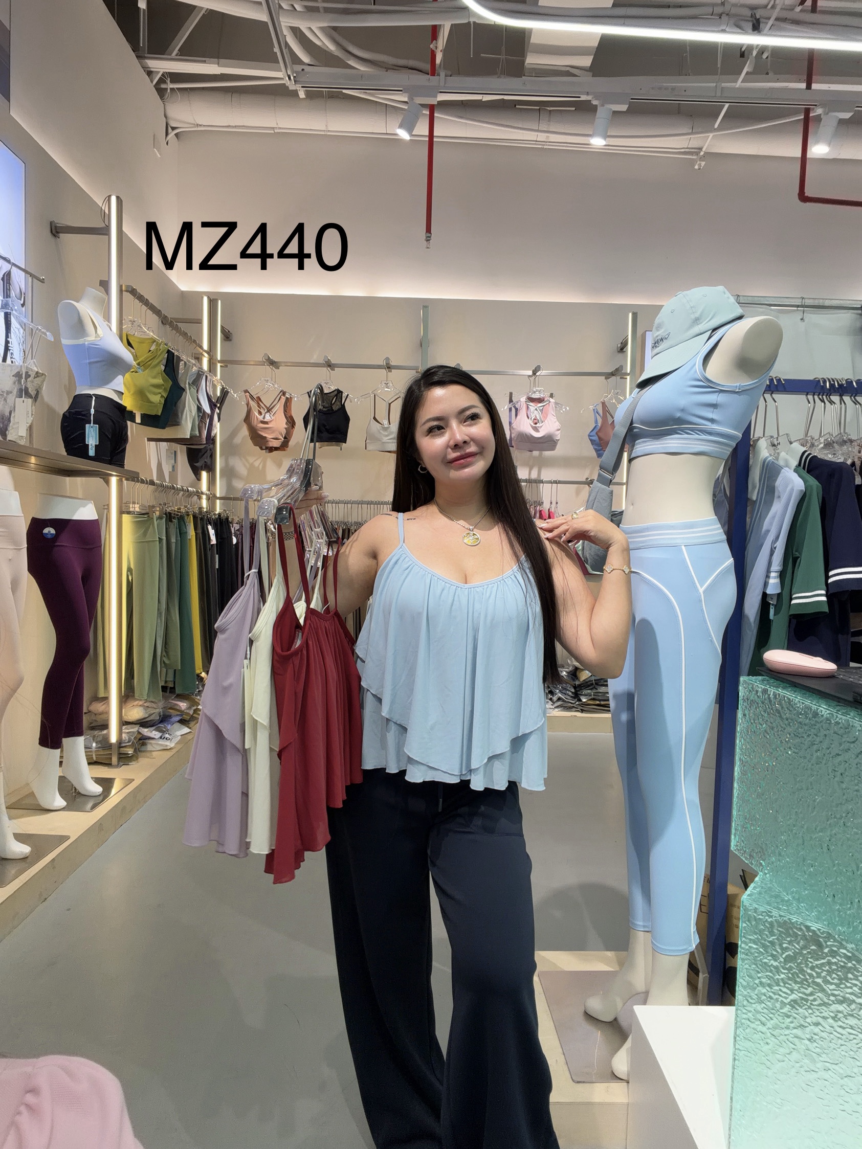 GZ July Stream #11: (PO) MZ440 Spaghetti Strap Double-Layer Cami Top (S Size: B 33cm; L 39cm, M Size: B 35cm; L 40cm, L Size: B 37cm; L 41cm, XL Size: B 39cm; L 42cm)