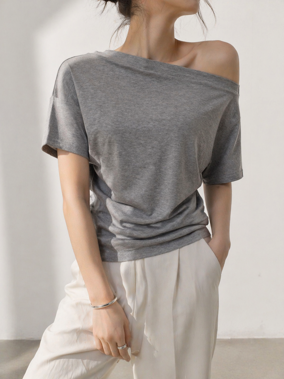 269 Othelia Side Ruched Off Shoulder Cotton Top (B 50-60cm; L 50/55cm)