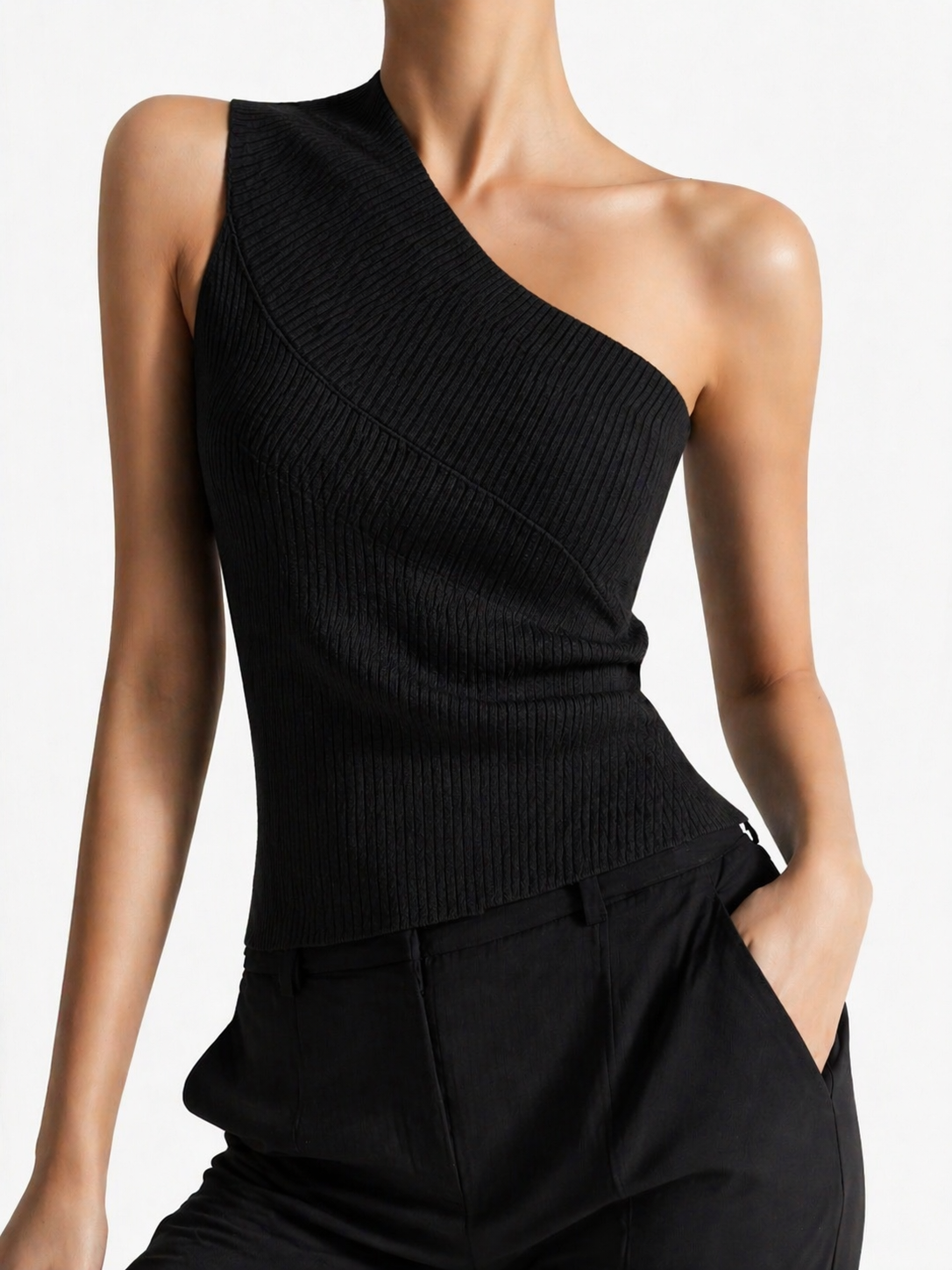 3126 Rashelle Ribbed Toga Knit Top (B 32-49cm; L 52/35cm)