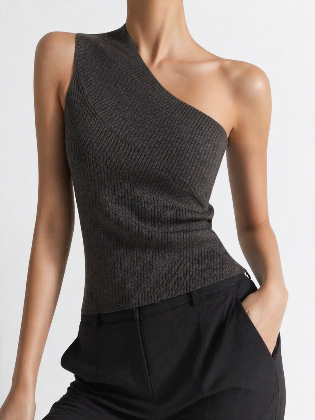 3126 Rashelle Ribbed Toga Knit Top (B 32-49cm; L 52/35cm)