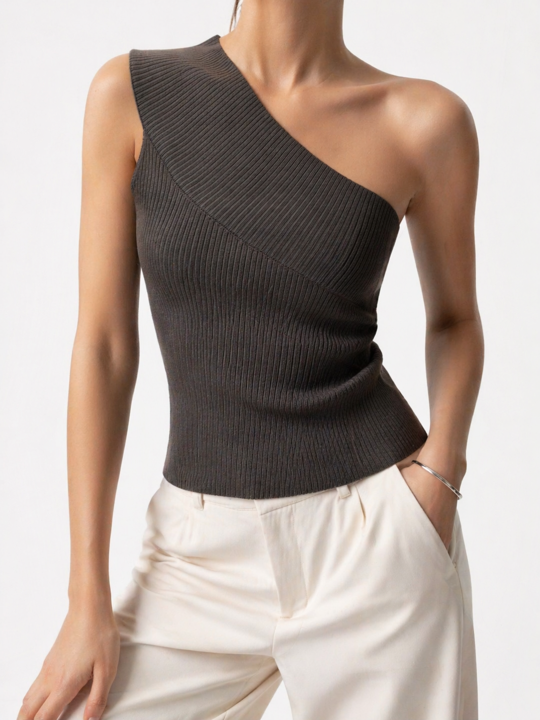 3126 Rashelle Ribbed Toga Knit Top (B 32-49cm; L 52/35cm)