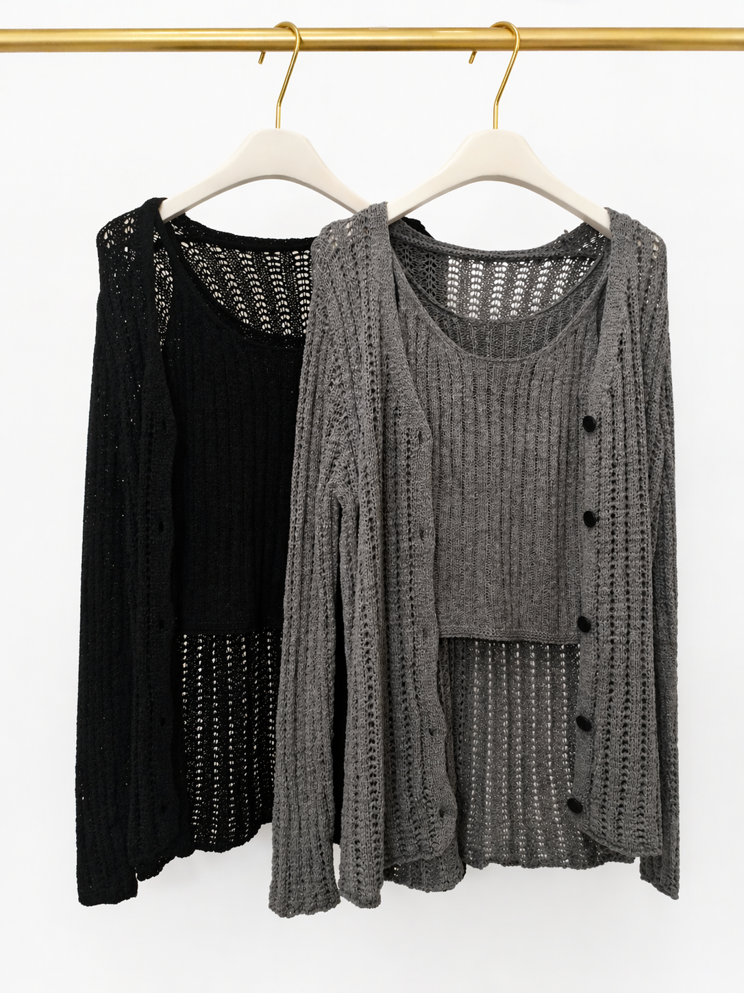 152A Cecilina Crochet  Cardigan & Tank Top Set (Cardigan: B 45-55cm; L 62cm, Tank Top: B 36-52cm; L 43cm)