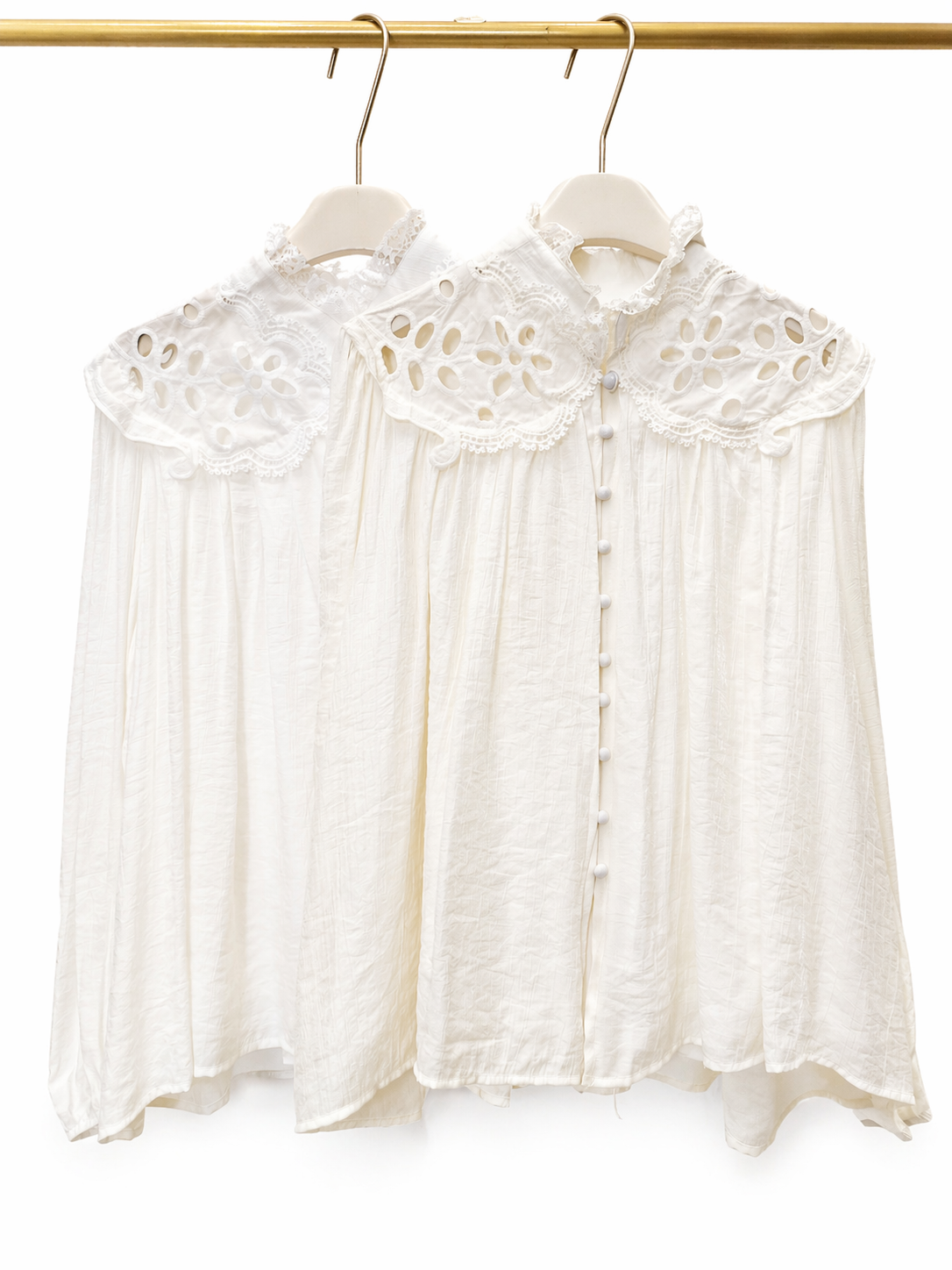 9390 Emberlyn Eyelet Shoulder Elastic Cuff Shirt (B 54cm; L 58cm)