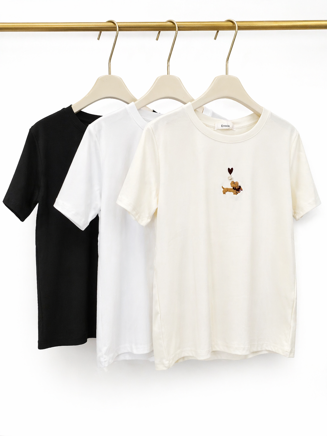 2602 Dog Embroidered Cotton Top (B 45-58cm; L 55cm)
