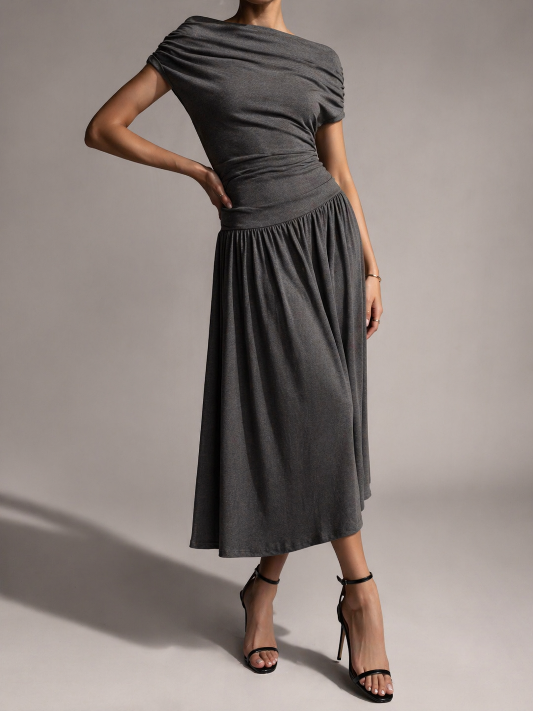 2348 Natalia Flared Cowl Neck Cotton Dress (B 40-54cm; H FS; L 125cm)