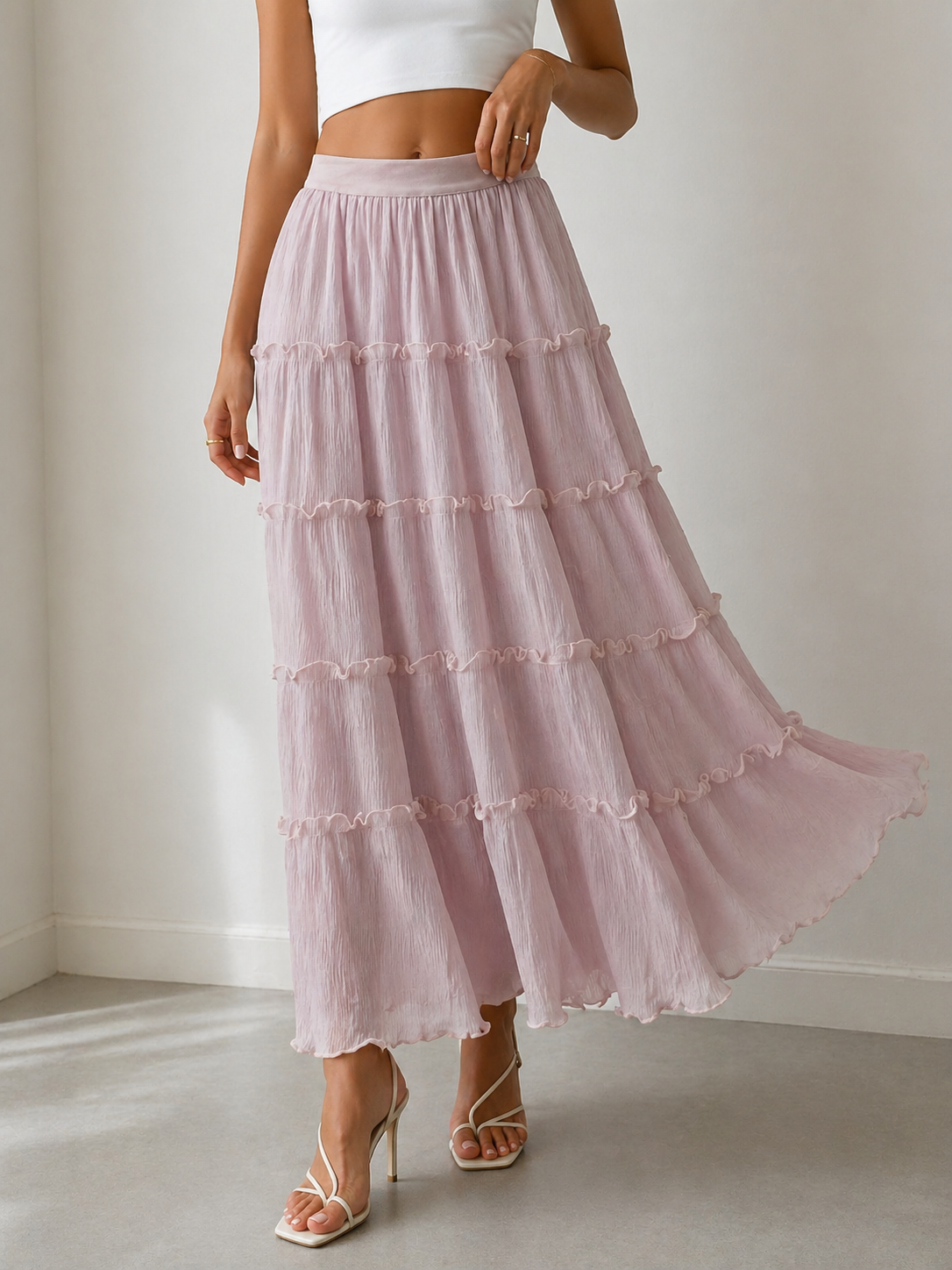 6811 Tyla Crinkle Pleats Layered Tulle Skirt (UW 31-46cm; H 47-57cm; L 90cm)
