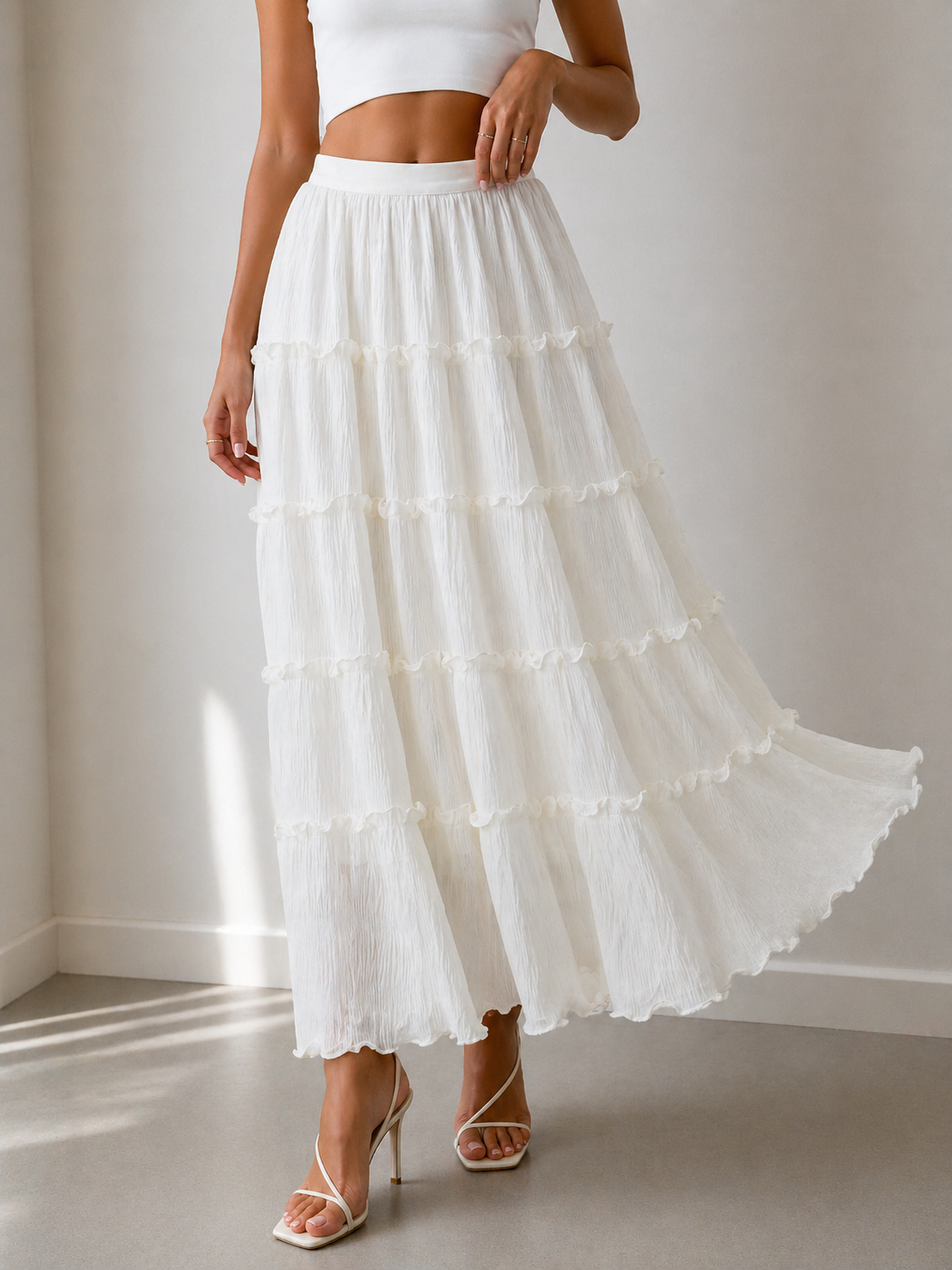 6811 Tyla Crinkle Pleats Layered Tulle Skirt (UW 31-46cm; H 47-57cm; L 90cm)