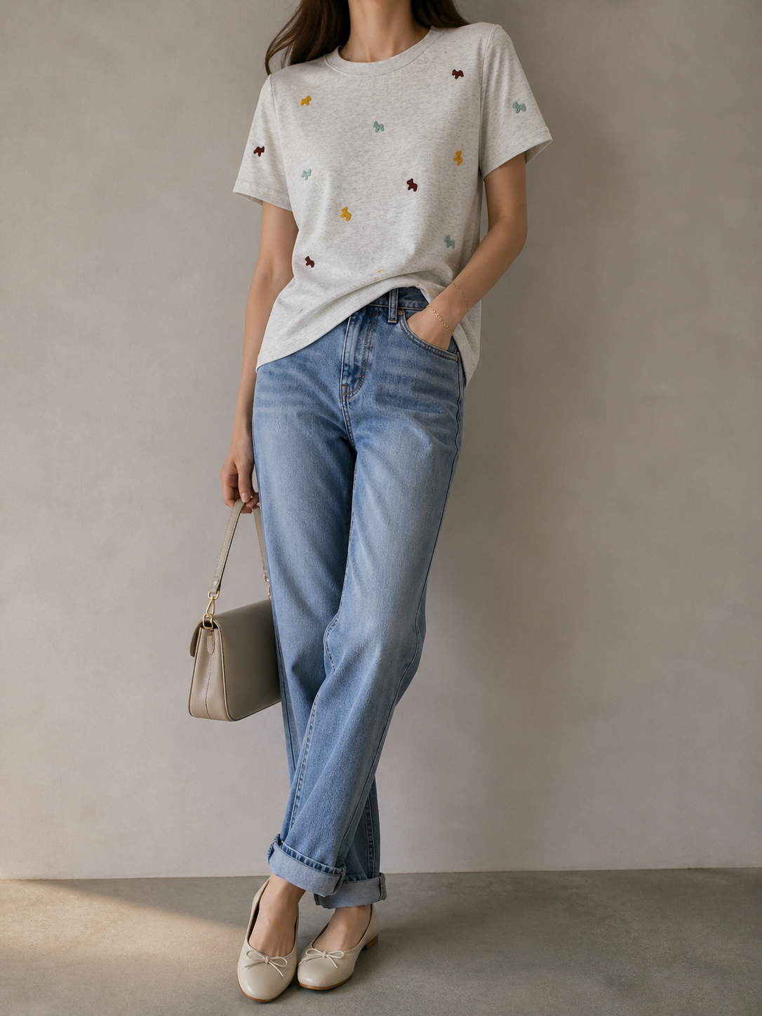 2616 Ellis Embroidered Patterns Basic Cotton Top (B 45-55cm; L 56cm)