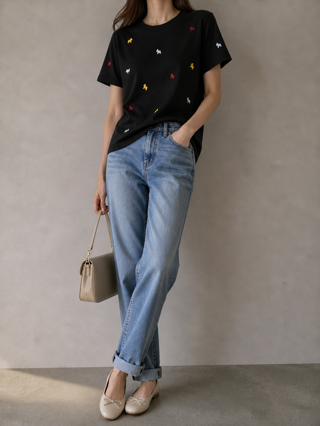 2616 Ellis Embroidered Patterns Basic Cotton Top (B 45-55cm; L 56cm)