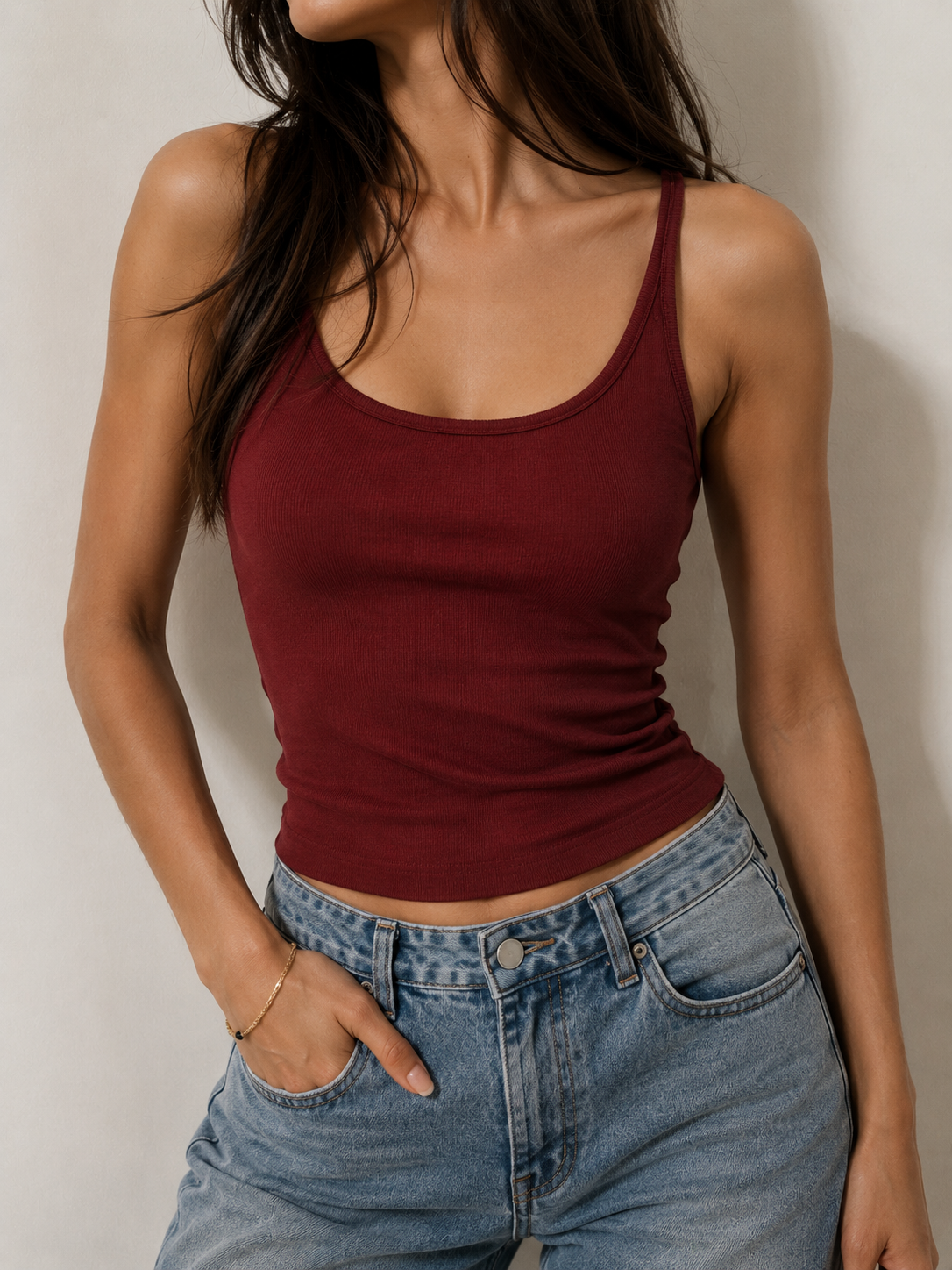 5870 Hadley Halter Neck Cotton Padded Top (B 31-49cm; L 47cm)
