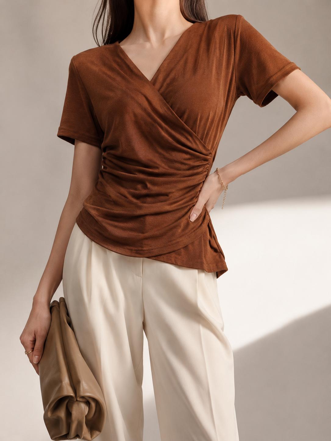 1720 Robelle Short Sleeve Wrap Top (B 42-60cm; L 54cm)