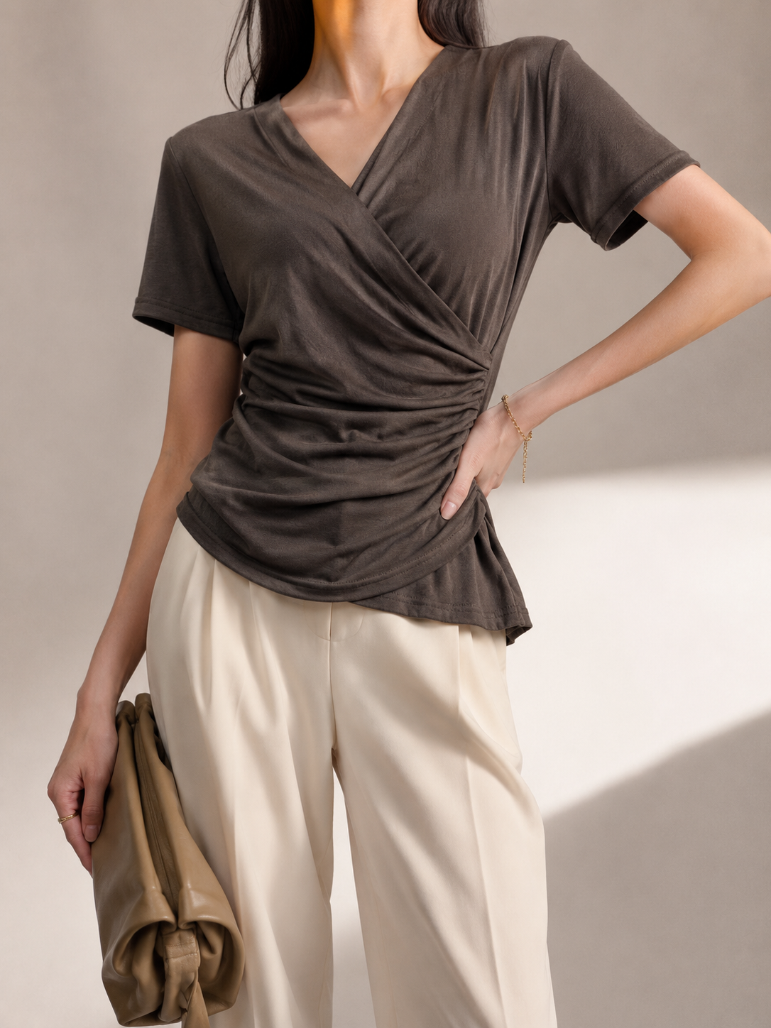 1720 Robelle Short Sleeve Wrap Top (B 42-60cm; L 54cm)