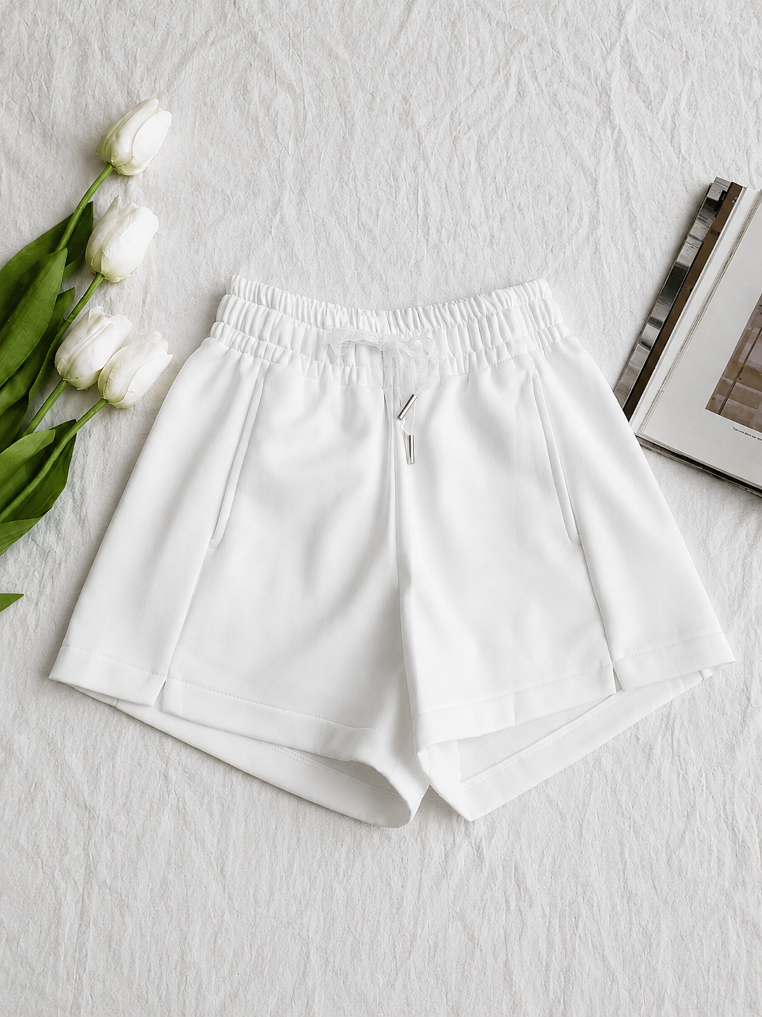 00028 SALES Willow Wide Waistband Sweat Shorts (UW 30-45cm; H 48-62cm; L 32cm)