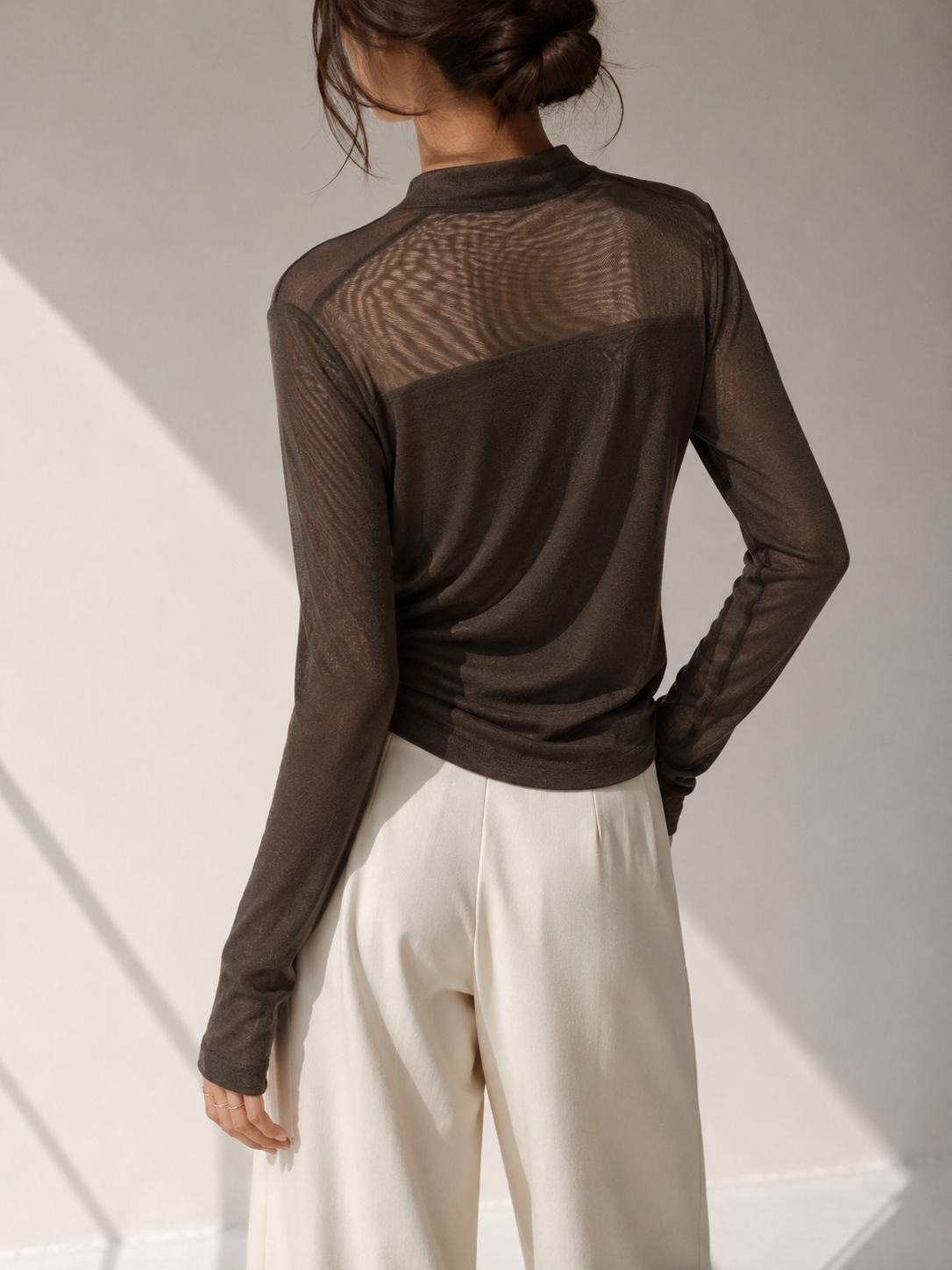 505 Maisie High Neck Long Sleeve Mesh Top (B 41-51cm; L 58cm)