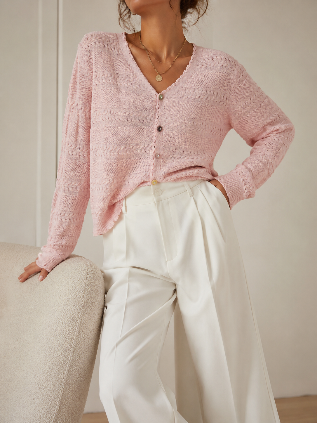 8668 Crisanna Crochet Cardigan (B 47-55cm; L 45cm)