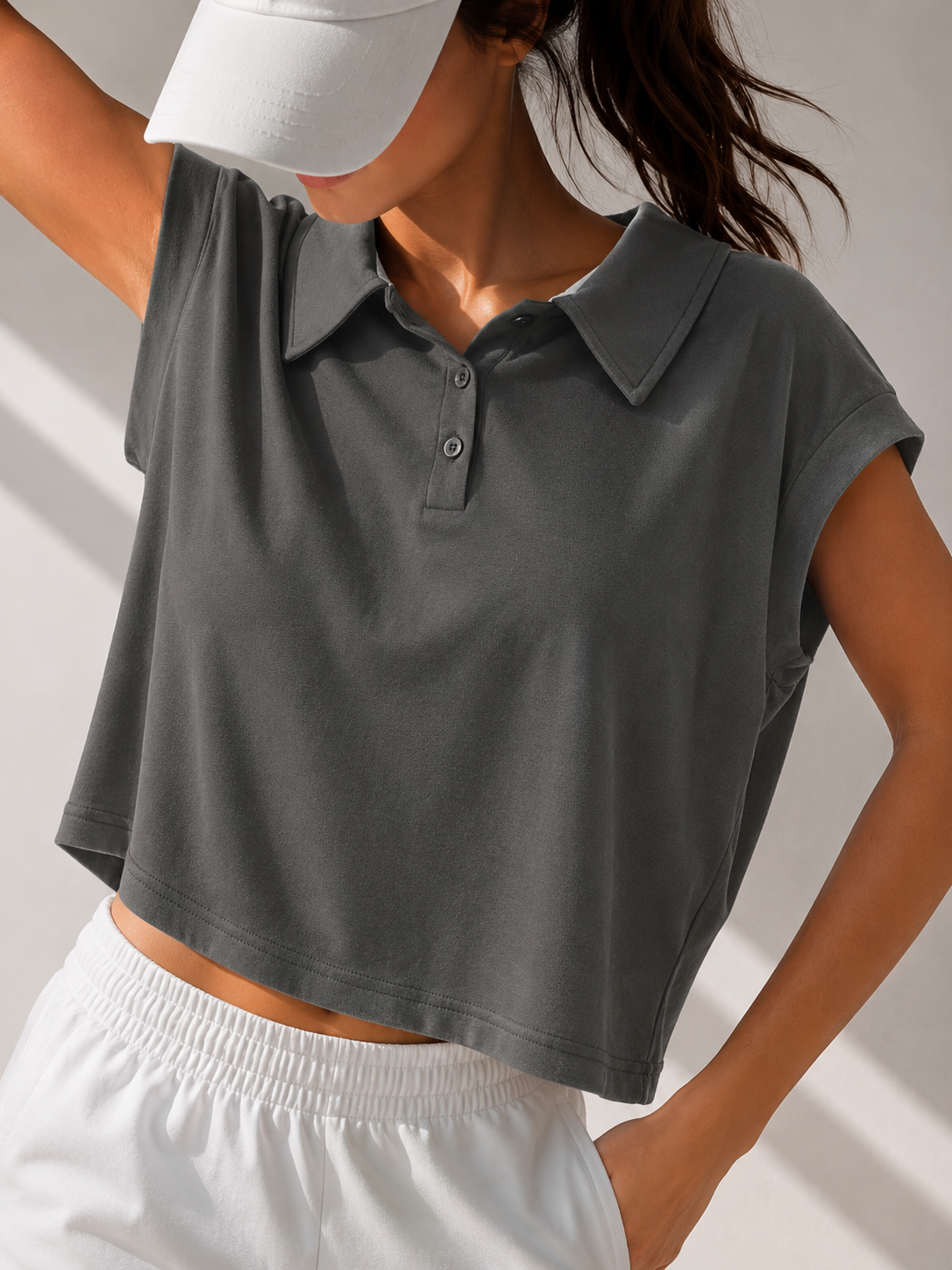 6108 Shirelle Sleeveless Collared Cotton Top (B 59-64cm; L 51cm)