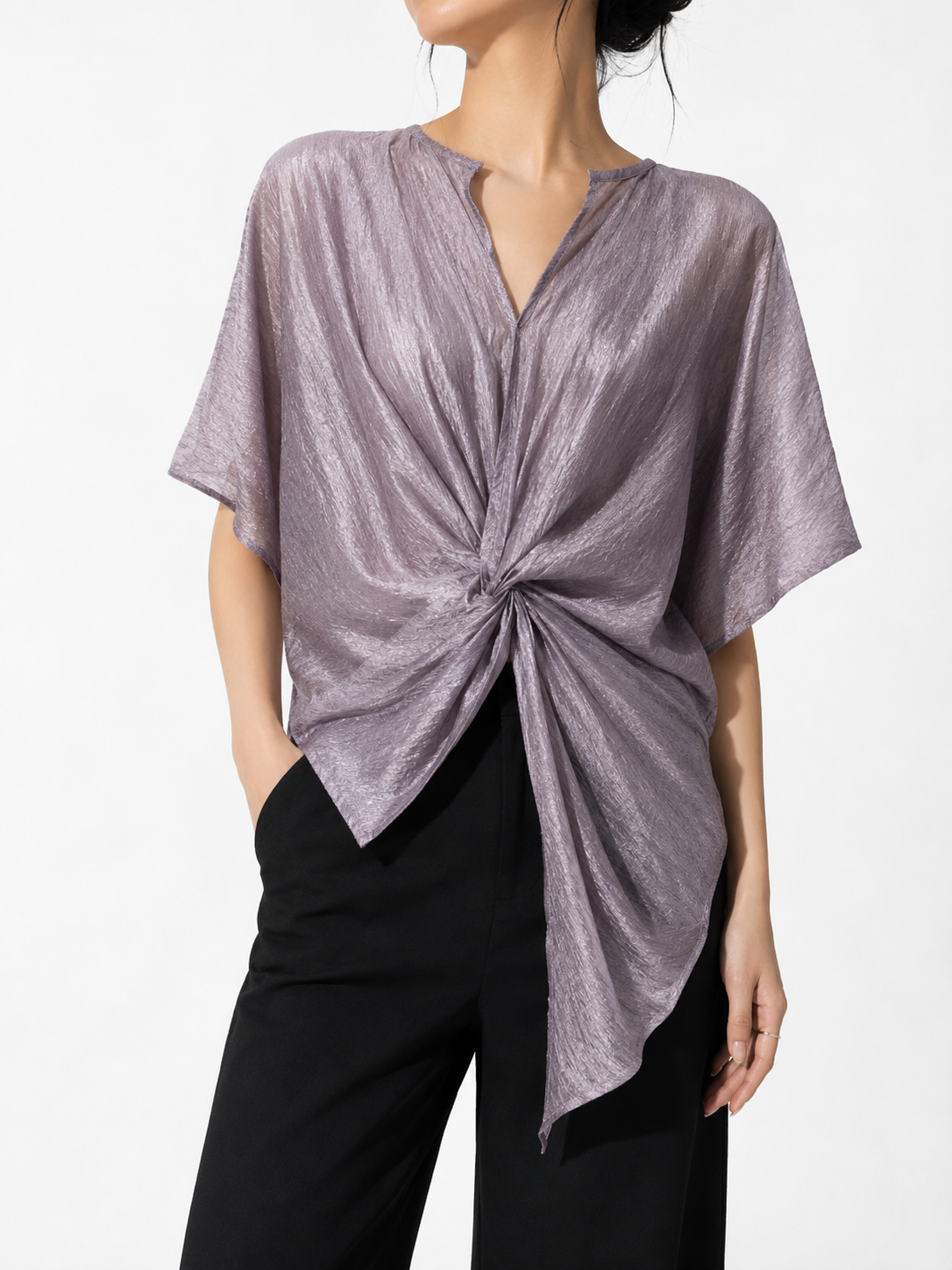 F8231 Shiloh Front Twist Lightweight Summer Blouse (B 48-52cm; L 45/62cm)