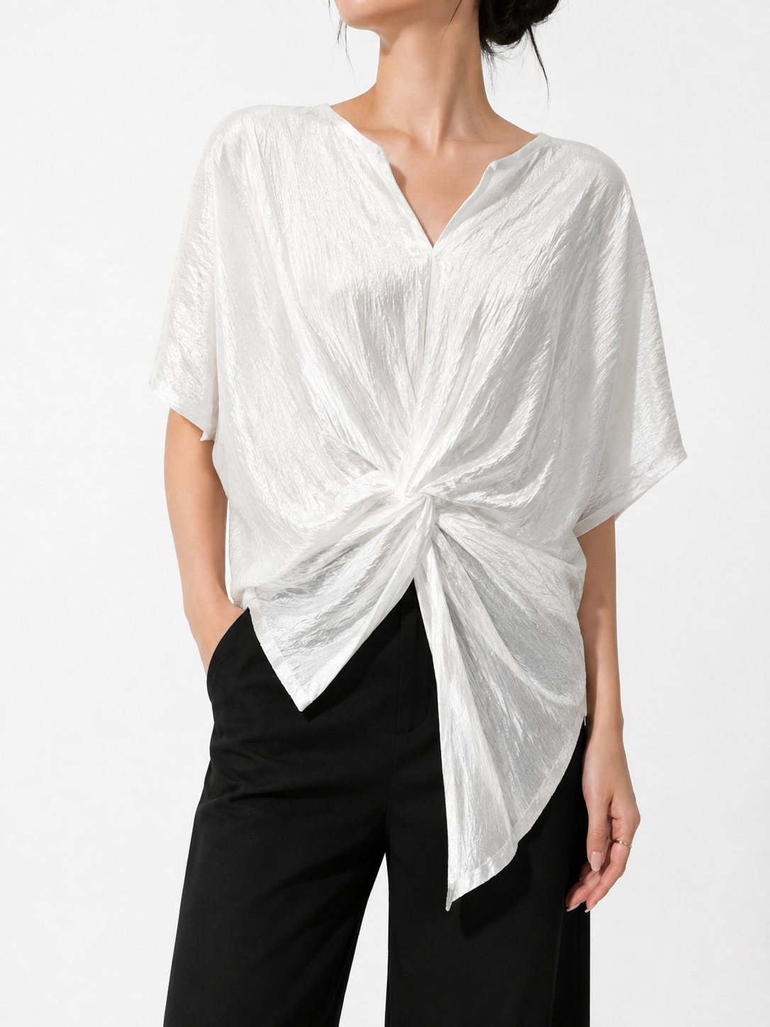 F8231 Shiloh Front Twist Lightweight Summer Blouse (B 48-52cm; L 45/62cm)