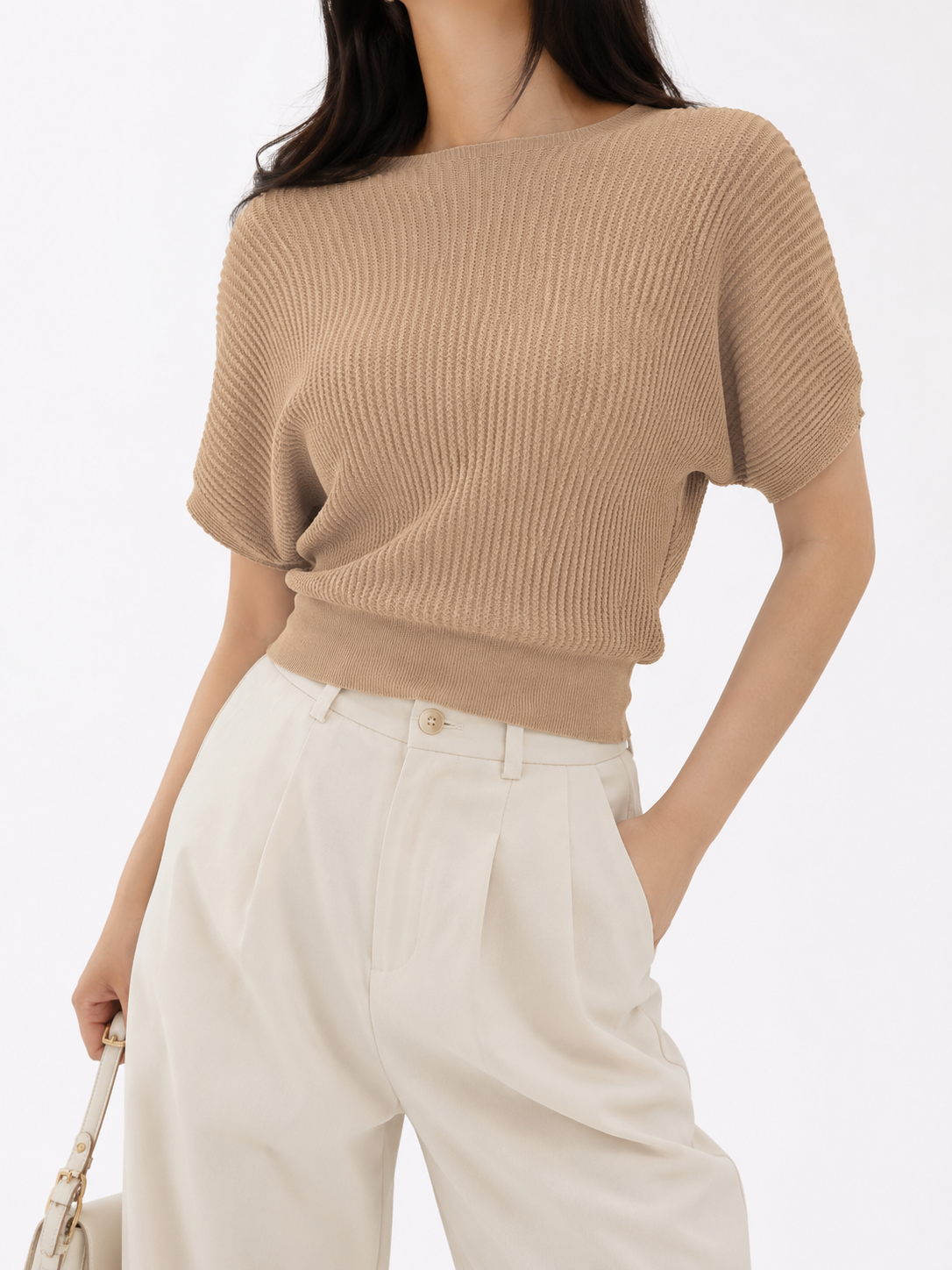3032 Rianna Ribbed Boat Neck Cooling Knit Top (B 40-55cm; L 53cm)