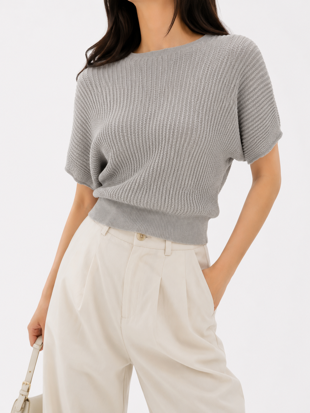 3032 Rianna Ribbed Boat Neck Cooling Knit Top (B 40-55cm; L 53cm)