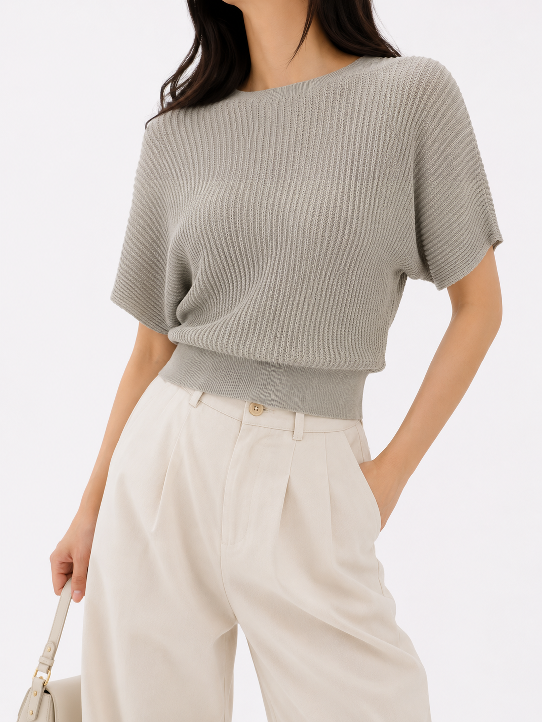 3032 Rianna Ribbed Boat Neck Cooling Knit Top (B 40-55cm; L 53cm)