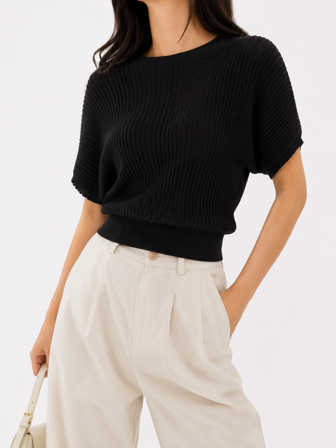 3032 Rianna Ribbed Boat Neck Cooling Knit Top (B 40-55cm; L 53cm)