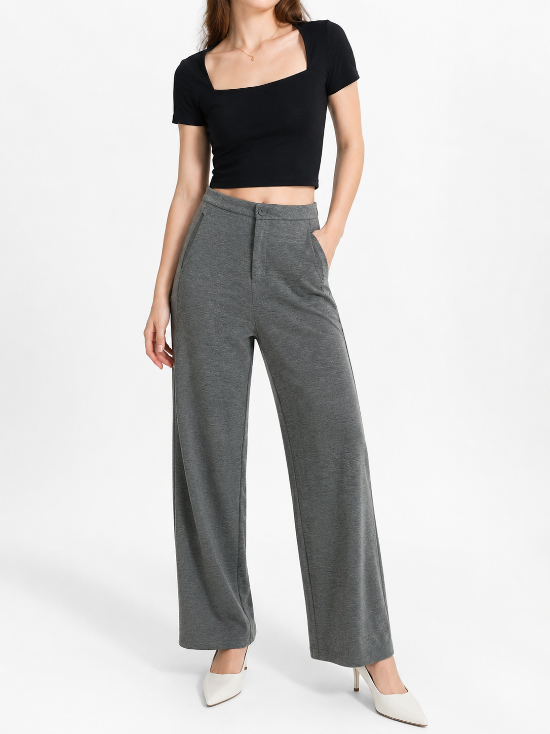DK918 Francine Front Zipper Comfy Cotton Pants