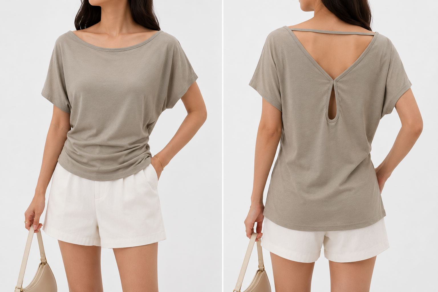 8608 Weston Wide Neck Back Keyhole Cotton Top (B 43-53cm; L 52cm)
