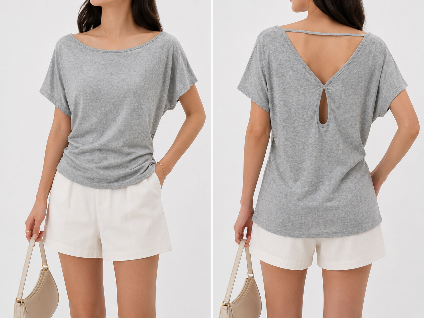 8608 Weston Wide Neck Back Keyhole Cotton Top (B 43-53cm; L 52cm)