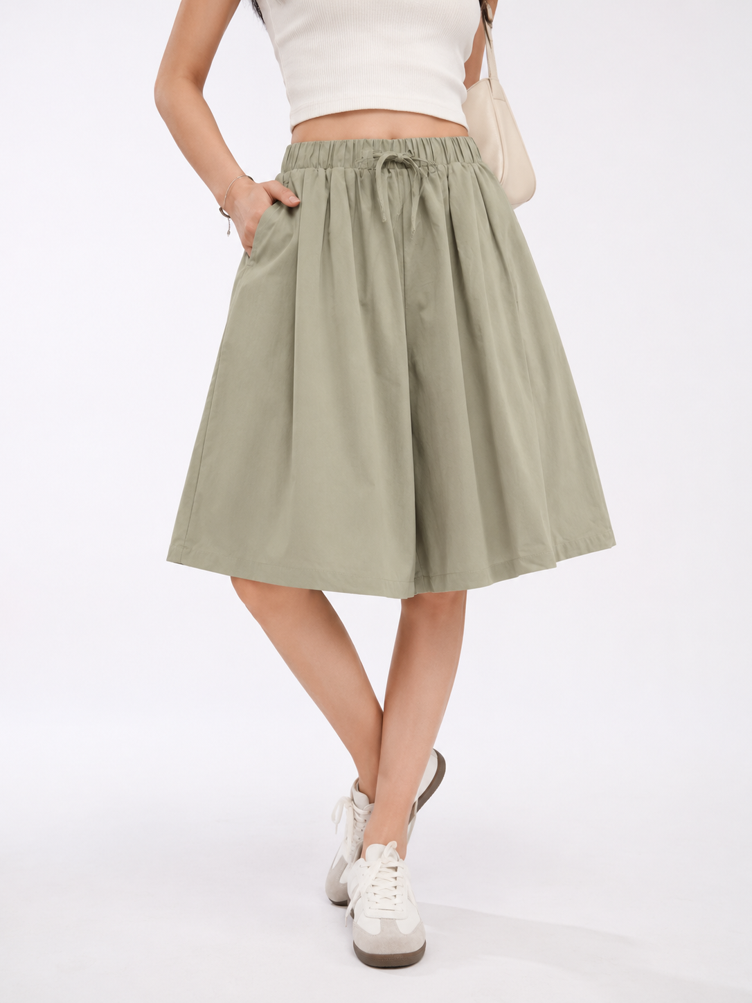 5807 Ember Elastic Tie-Waist 3/4 Pants (UW 34-46cm; H 56-60cm; L 64cm)