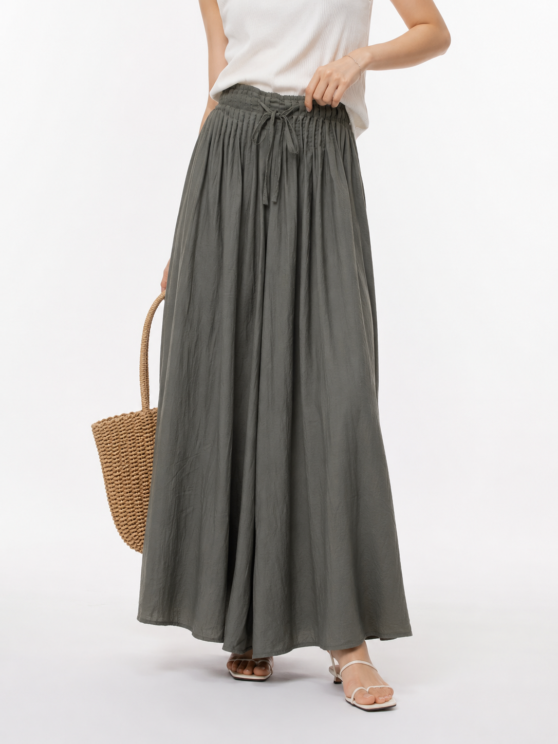 7627 Paulena Pleated Waist Linen Palazzo (UW 36-46cm; H 52-65cm; L 95cm)