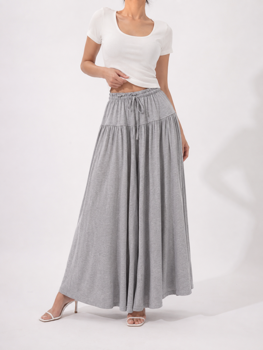 979 Erryn Elastic Tie-Waist Cotton Palazzo (UW 33-50cm; H 48-65cm; L 96cm)
