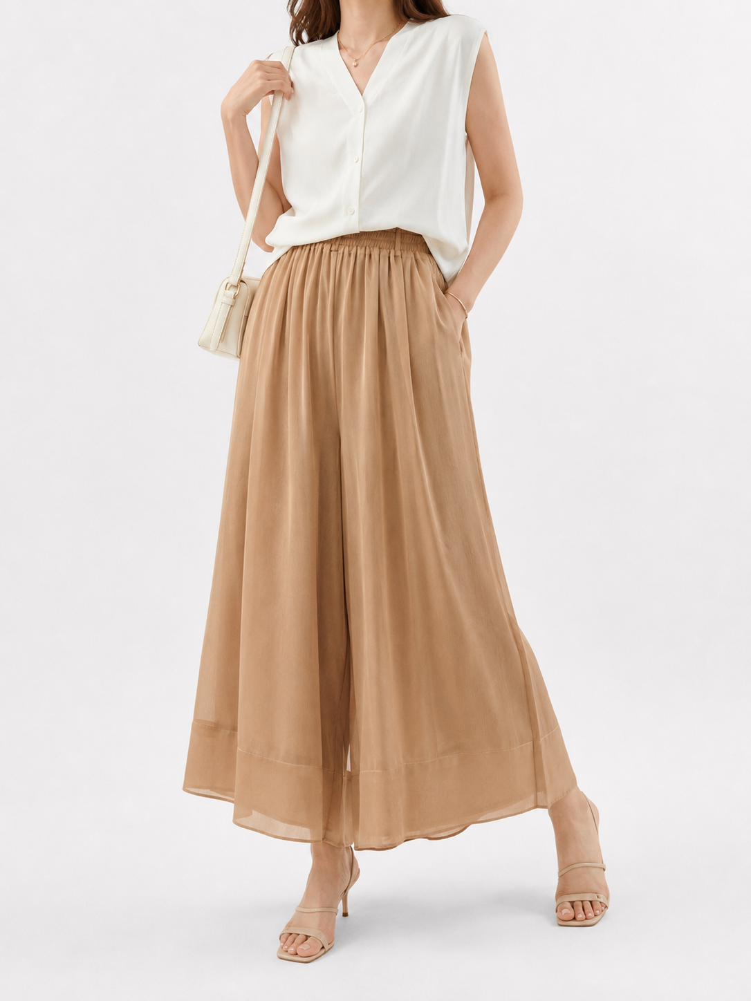 66012 Elisa Elastic Waist Chiffon Palazzo (UW 34-45cm; H 50-55cm; L 90cm)