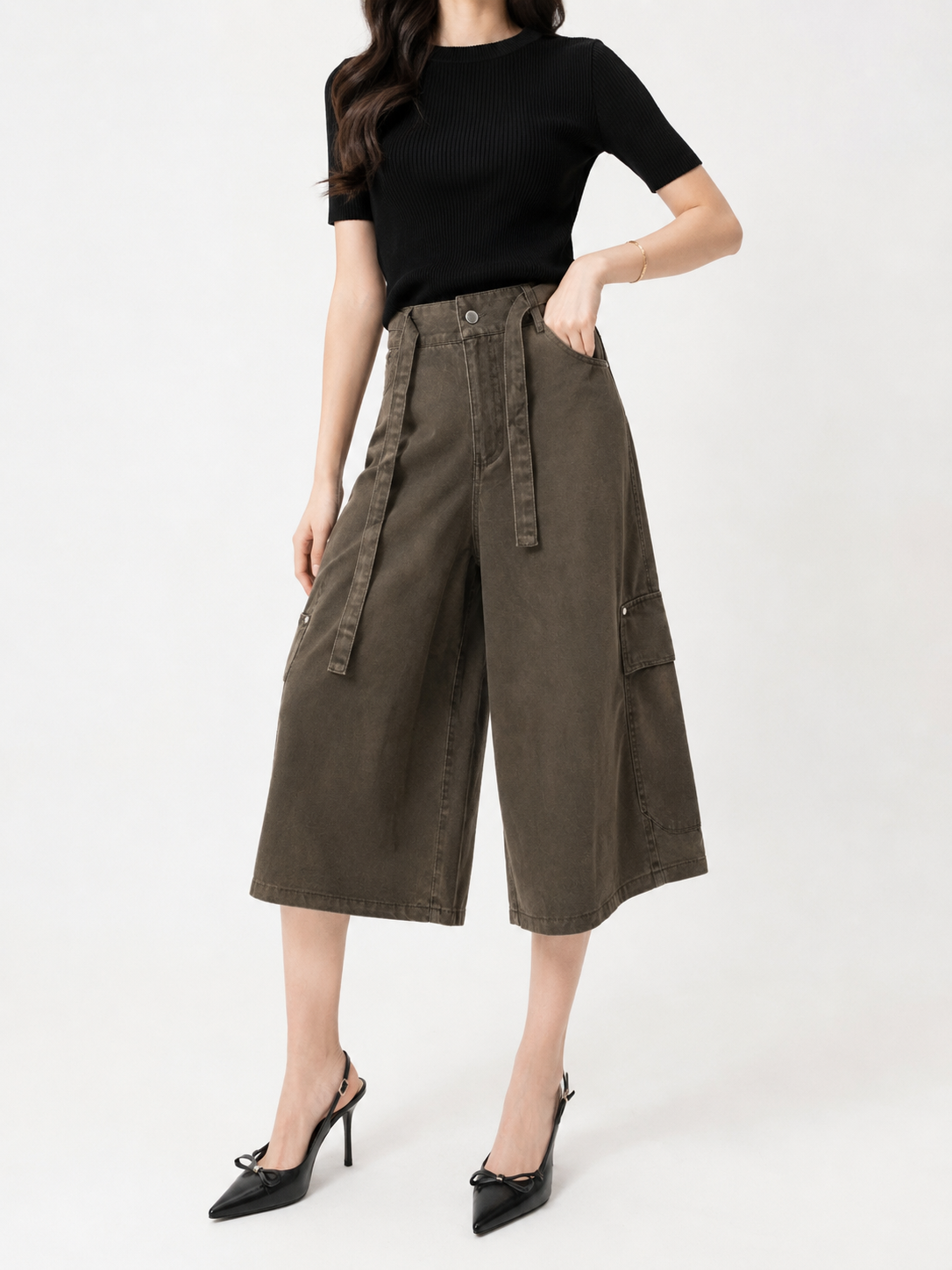 8023 Delaney Denim Culottes w Pockets (UW 36cm; H 52-57cm; L 77cm)