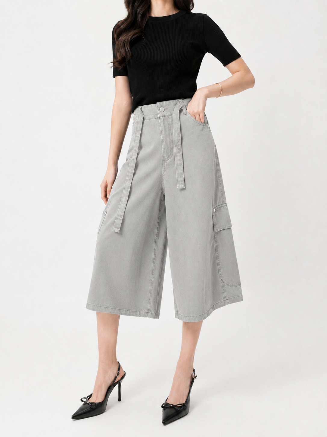 8023 Delaney Denim Culottes w Pockets (UW 36cm; H 52-57cm; L 77cm)