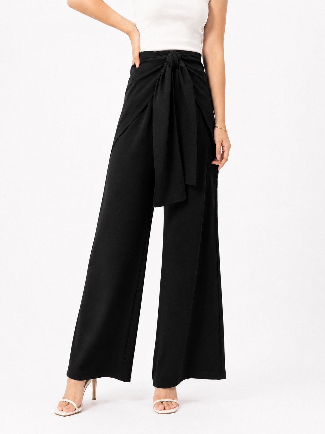 917 Claudie Cloud Soft Cotton Pants w Waist Tie-Up Overlay (L Size: UW 32-42cm; H 43-57cm; L 103cm, XL Size: UW 35-45cm; H 46-60cm; L 104cm)