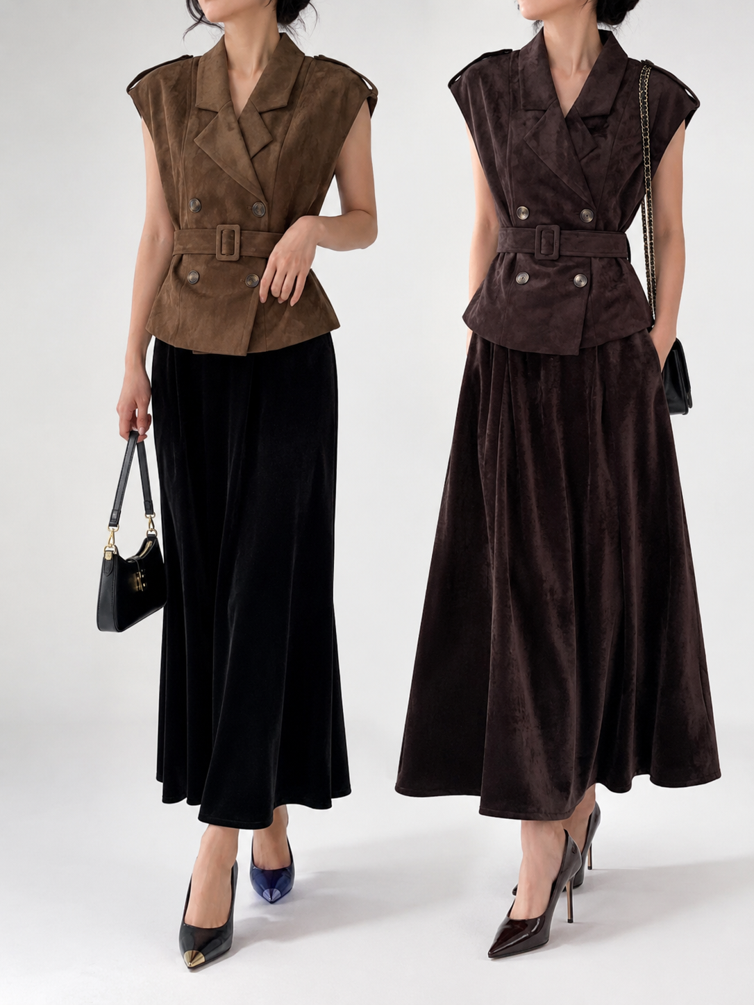 GZ July Stream #3: (PO) 9251 Cropped Waistcoat with Belt (M Size: B47cm; L55cm, L Size: B49cm; L57cm)